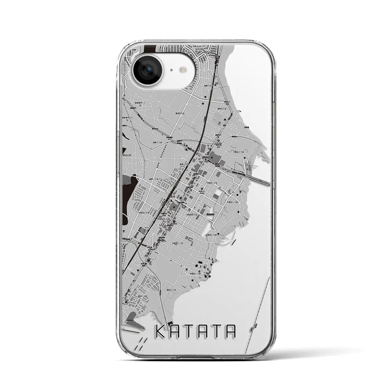 【堅田(滋賀県)】地図柄iPhoneケース(クリアタイプ)