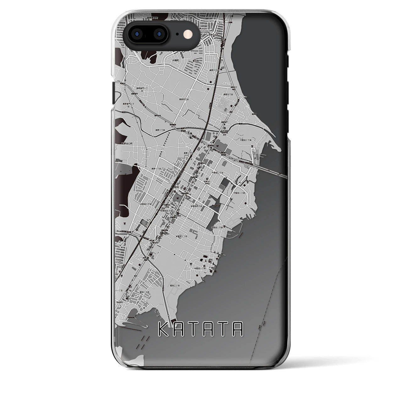 【堅田(滋賀県)】地図柄iPhoneケース(クリアタイプ)