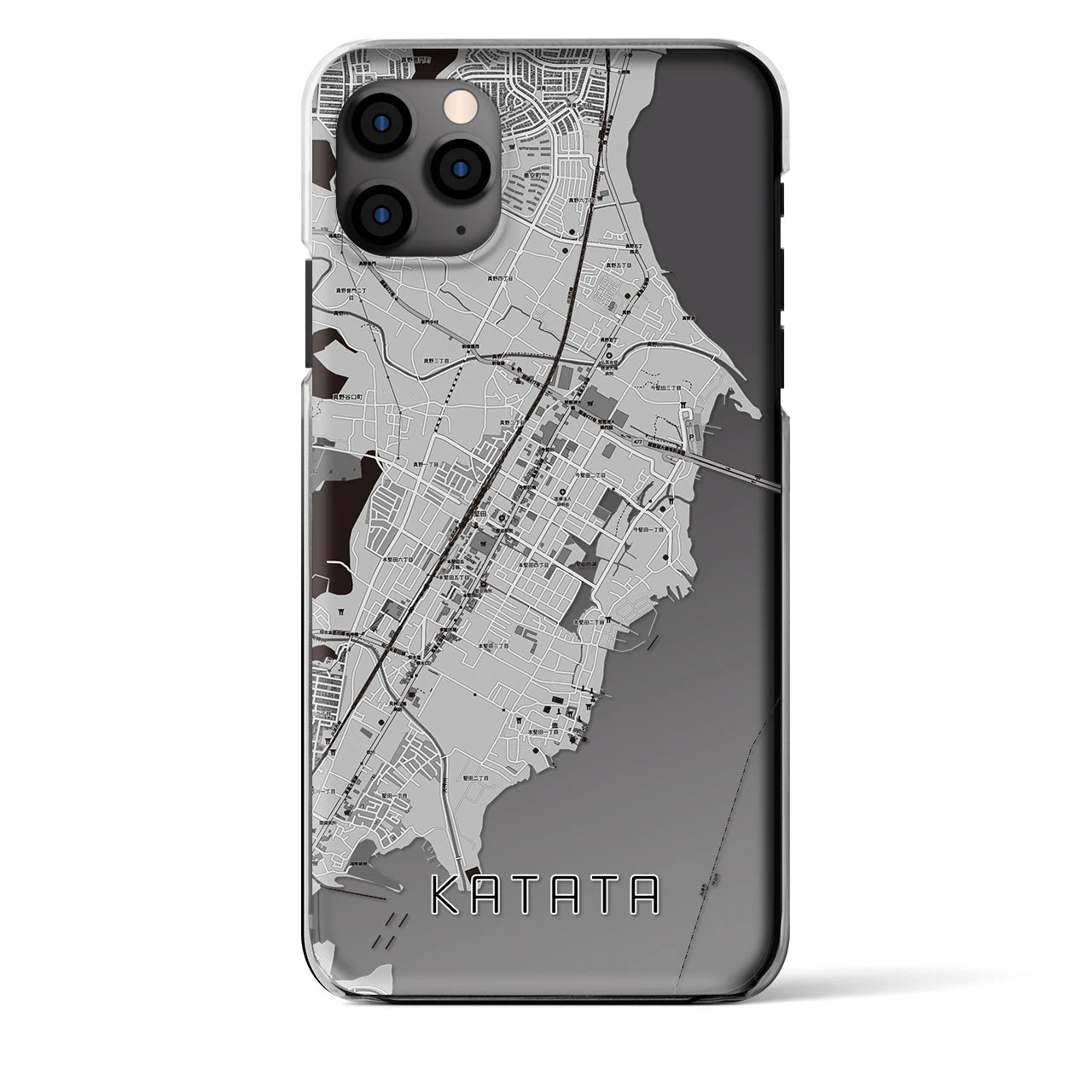 【堅田(滋賀県)】地図柄iPhoneケース(クリアタイプ)