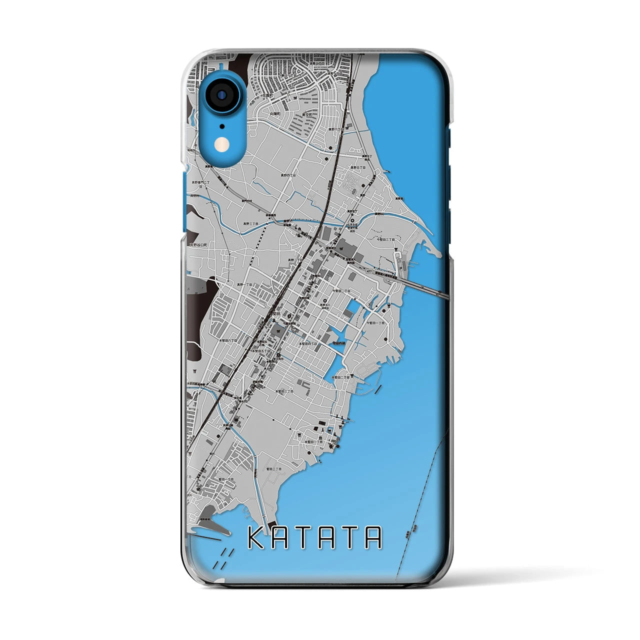 【堅田(滋賀県)】地図柄iPhoneケース(クリアタイプ)