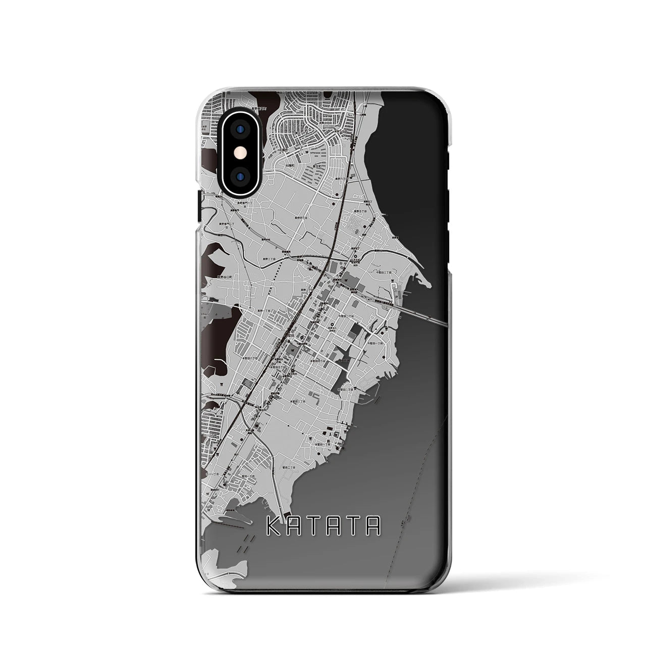 【堅田(滋賀県)】地図柄iPhoneケース(クリアタイプ)