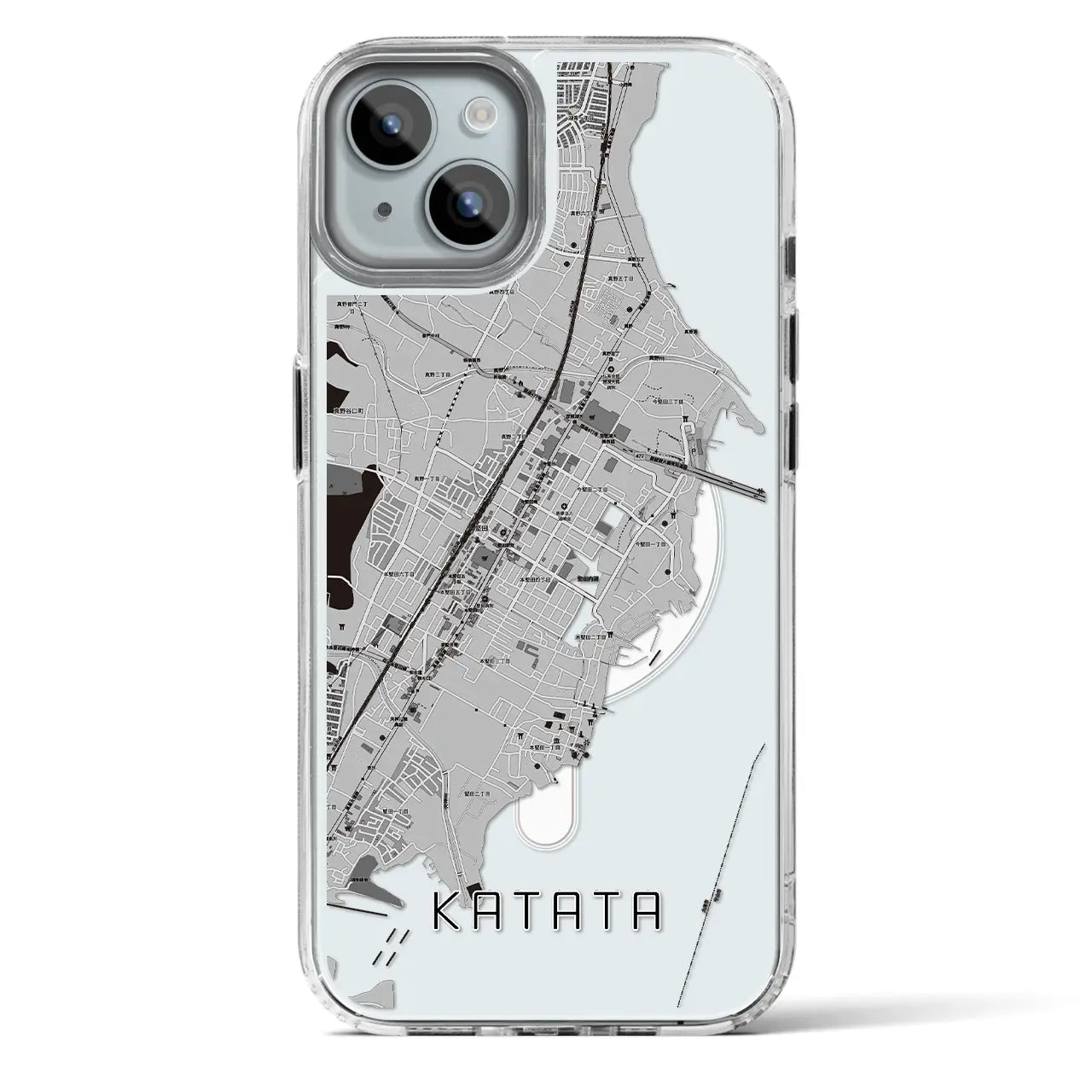 【堅田(滋賀県)】地図柄iPhoneケース(MagSafeタイプ)
