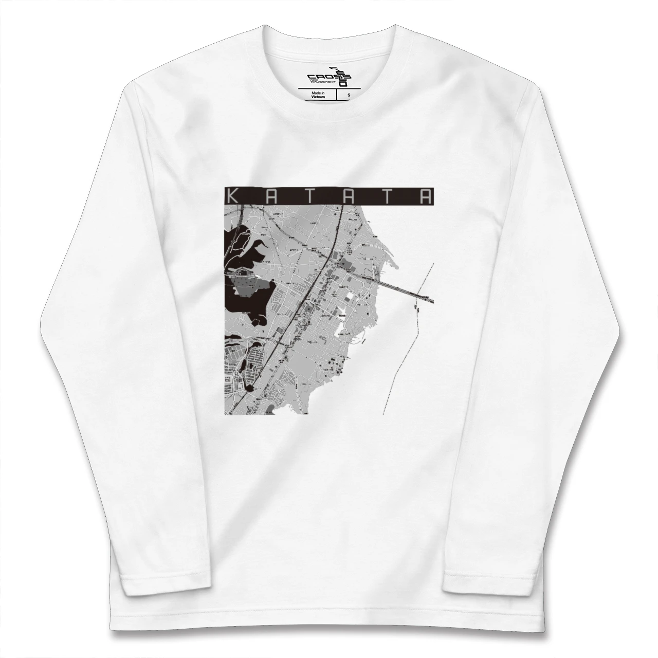 【堅田(滋賀県)】地図柄ロングスリーブTシャツ