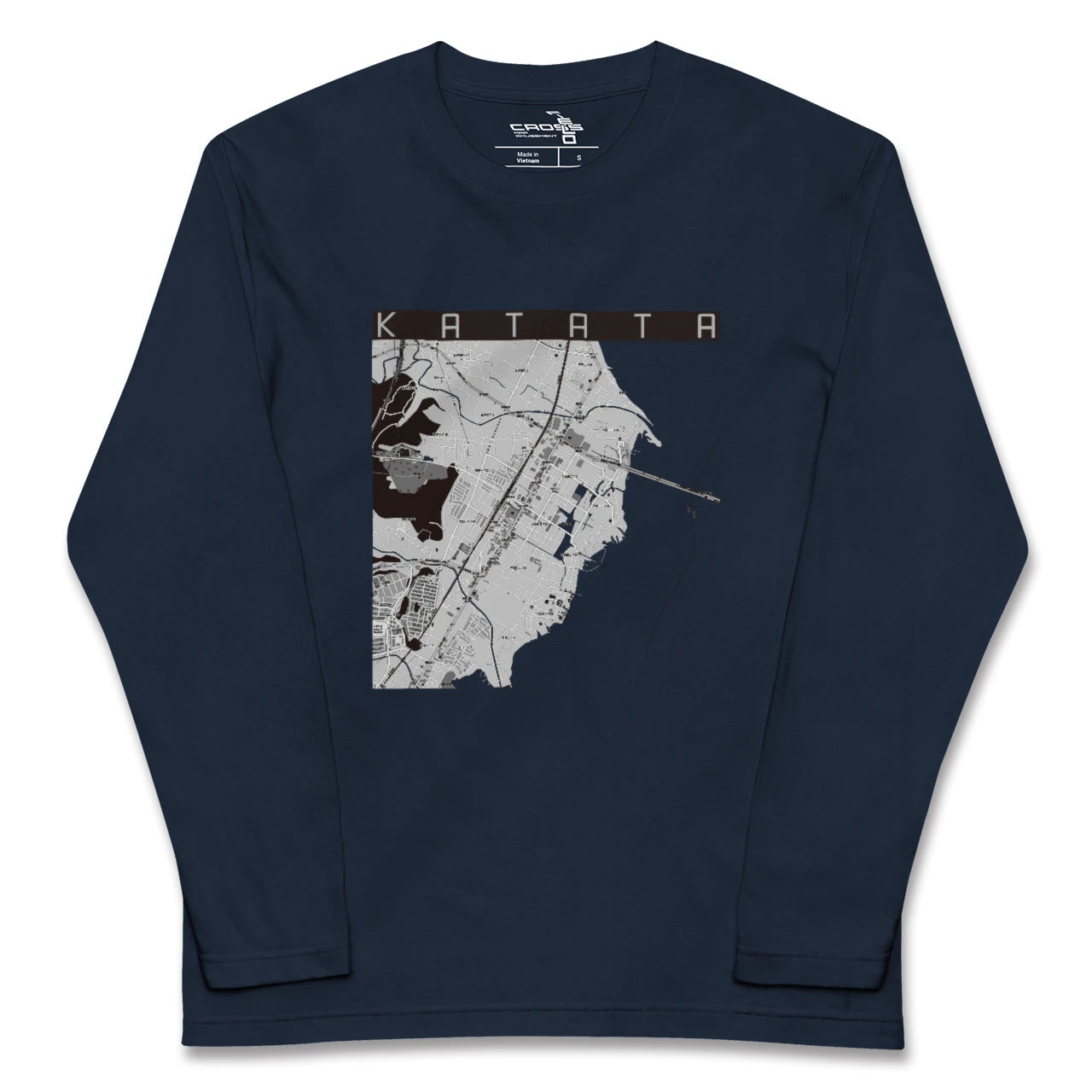 【堅田(滋賀県)】地図柄ロングスリーブTシャツ