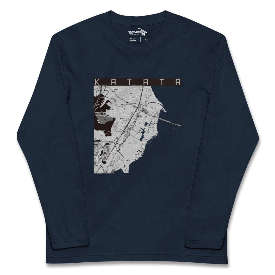 【堅田(滋賀県)】地図柄ロングスリーブTシャツ