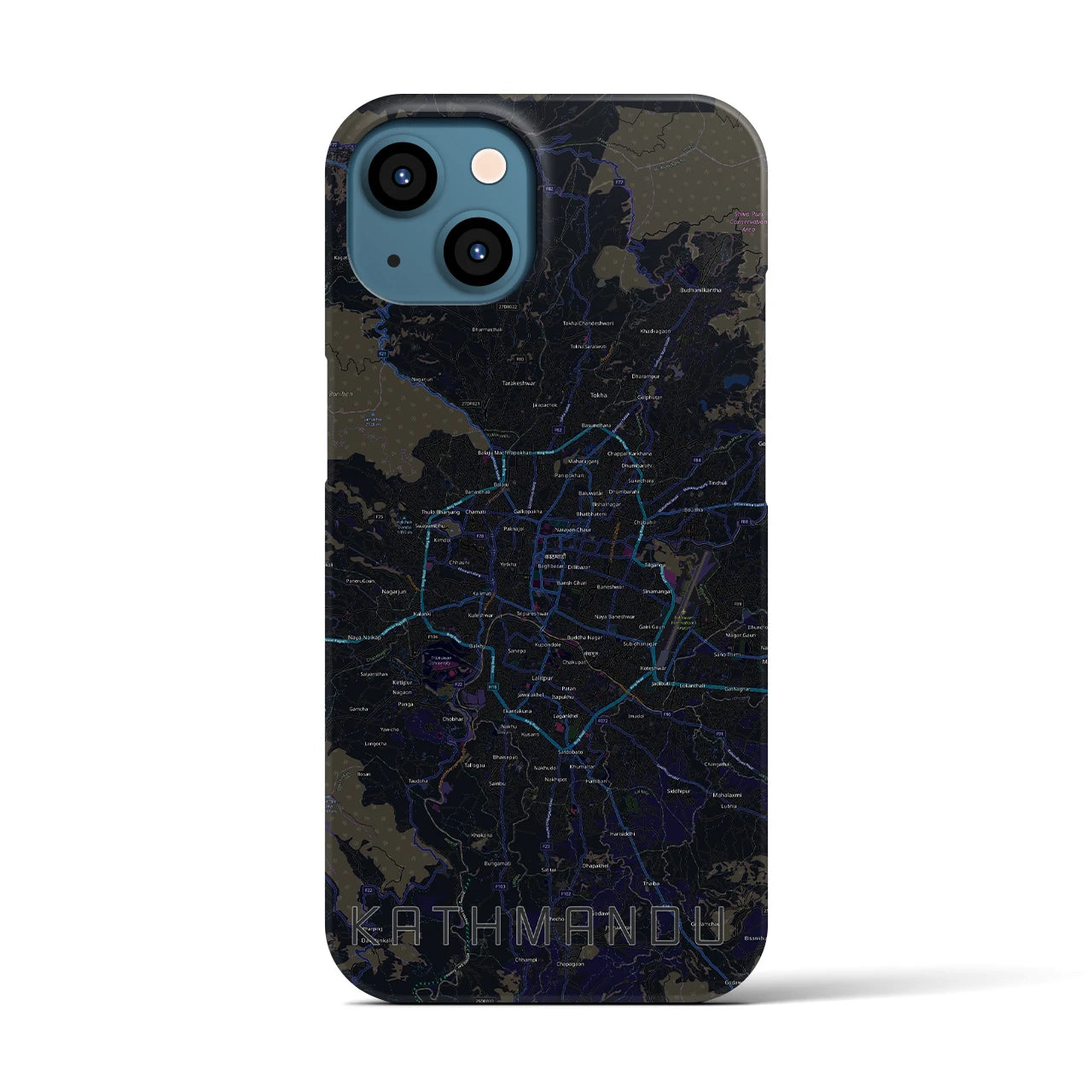 【カトマンズ(ネパール)】地図柄iPhoneケース(バックカバータイプ)