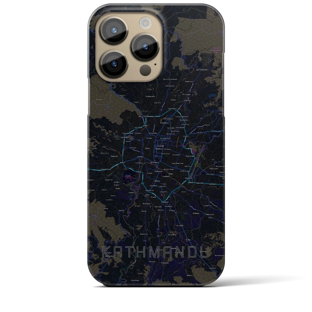 【カトマンズ(ネパール)】地図柄iPhoneケース(バックカバータイプ)