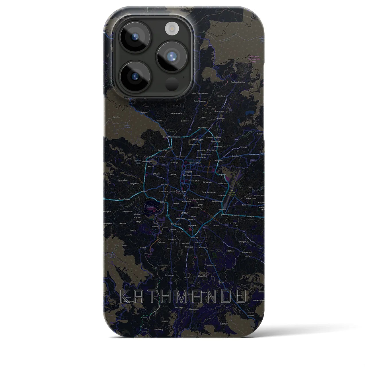 【カトマンズ(ネパール)】地図柄iPhoneケース(バックカバータイプ)