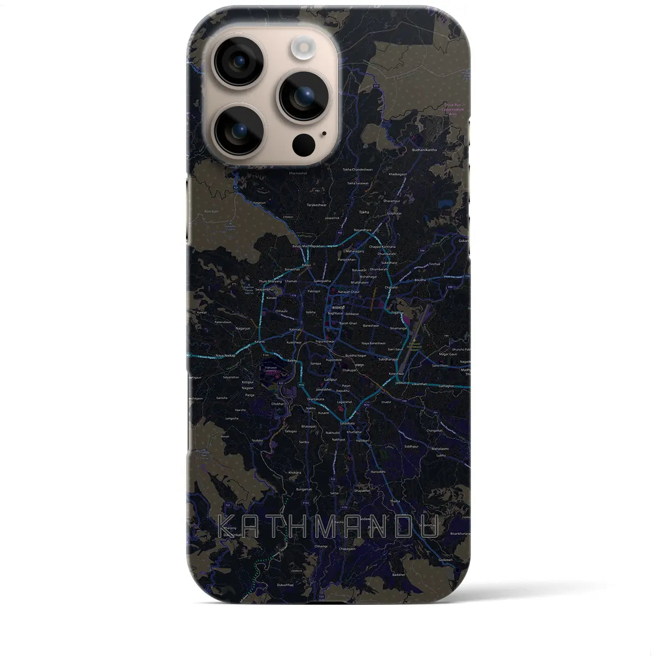 【カトマンズ(ネパール)】地図柄iPhoneケース(バックカバータイプ)
