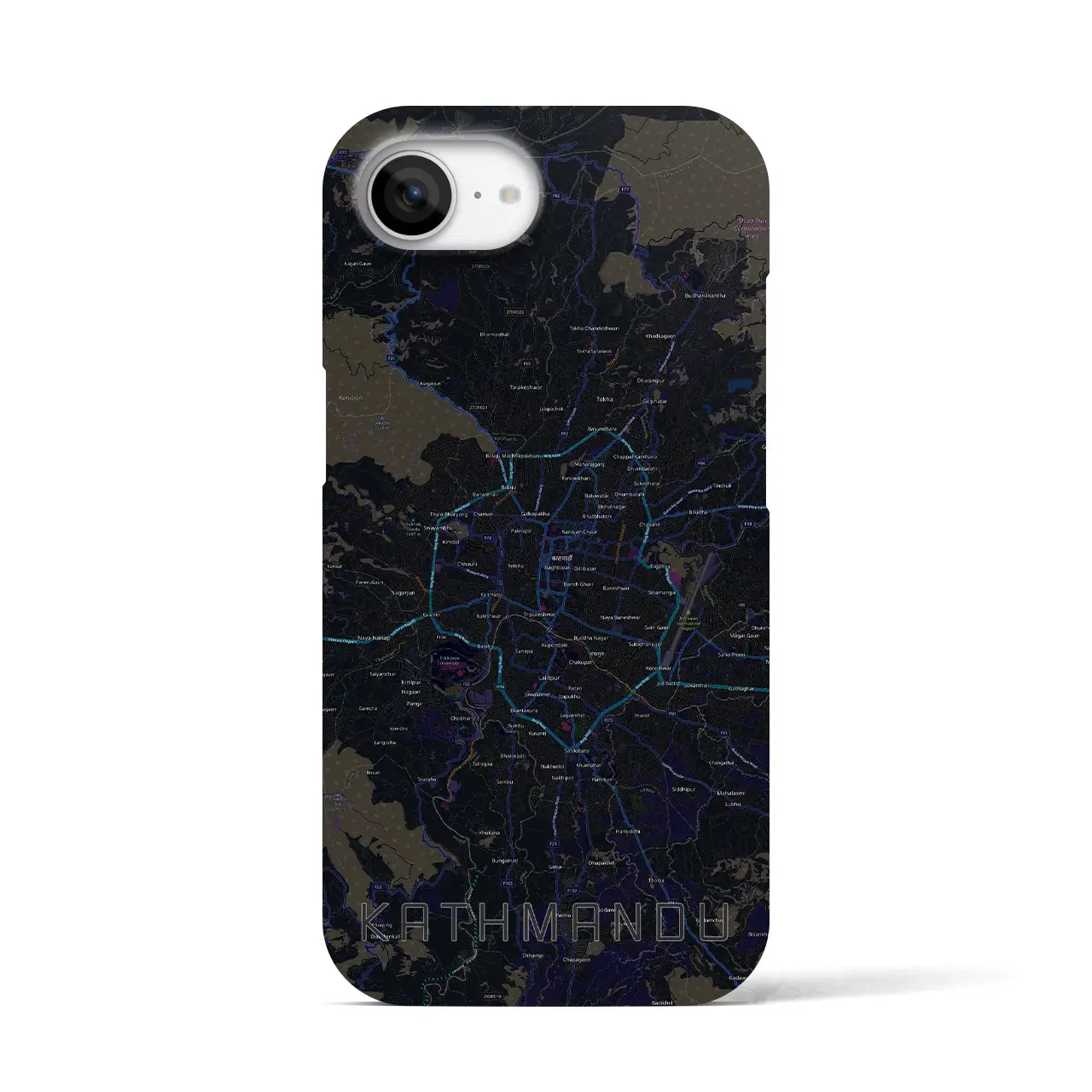 【カトマンズ(ネパール)】地図柄iPhoneケース(バックカバータイプ)
