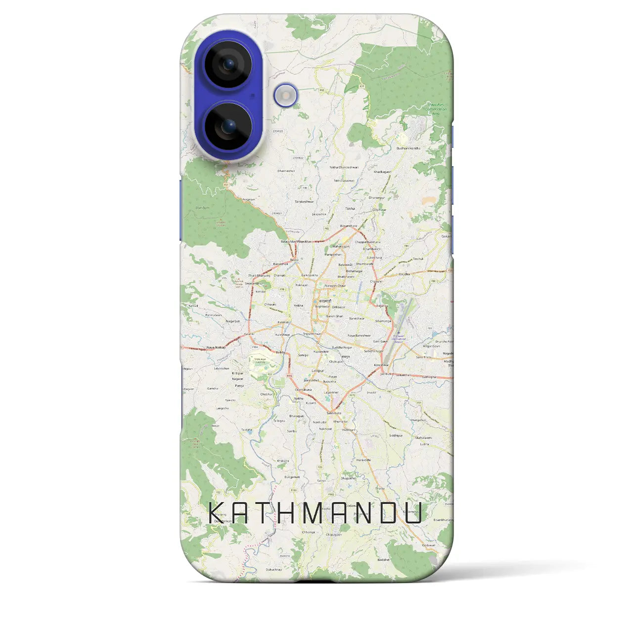 【カトマンズ(ネパール)】地図柄iPhoneケース(バックカバータイプ)ナチュラル・iPhone 16 Pro Max 用