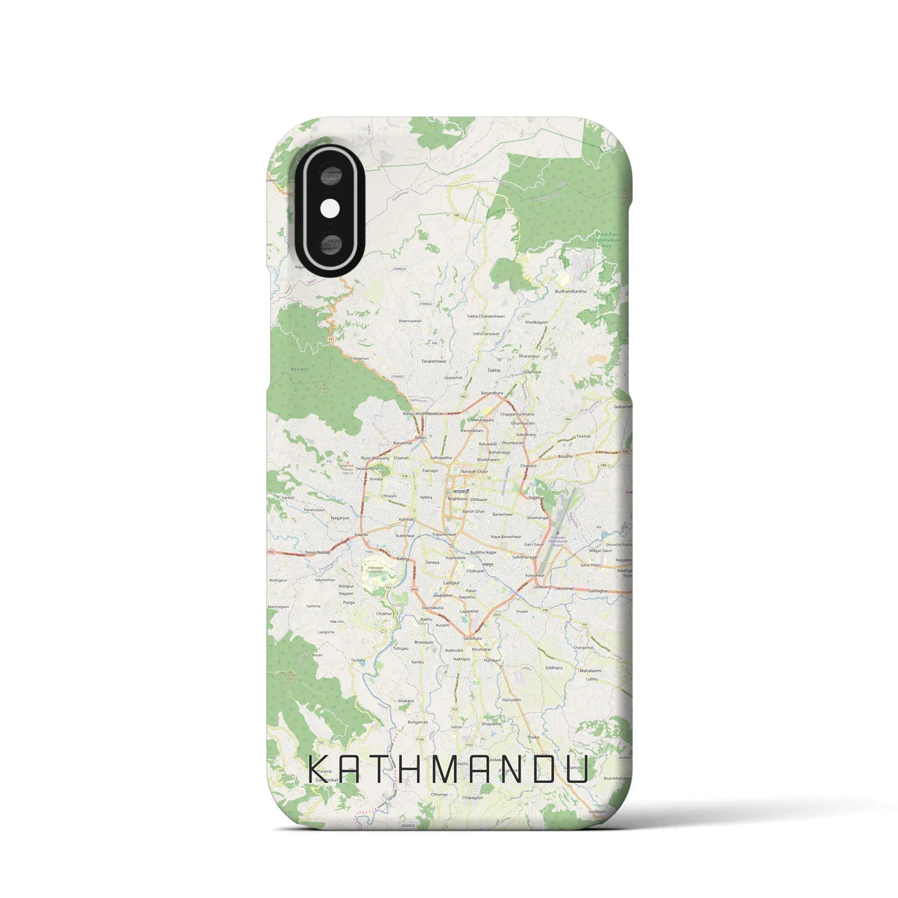【カトマンズ(ネパール)】地図柄iPhoneケース(バックカバータイプ)