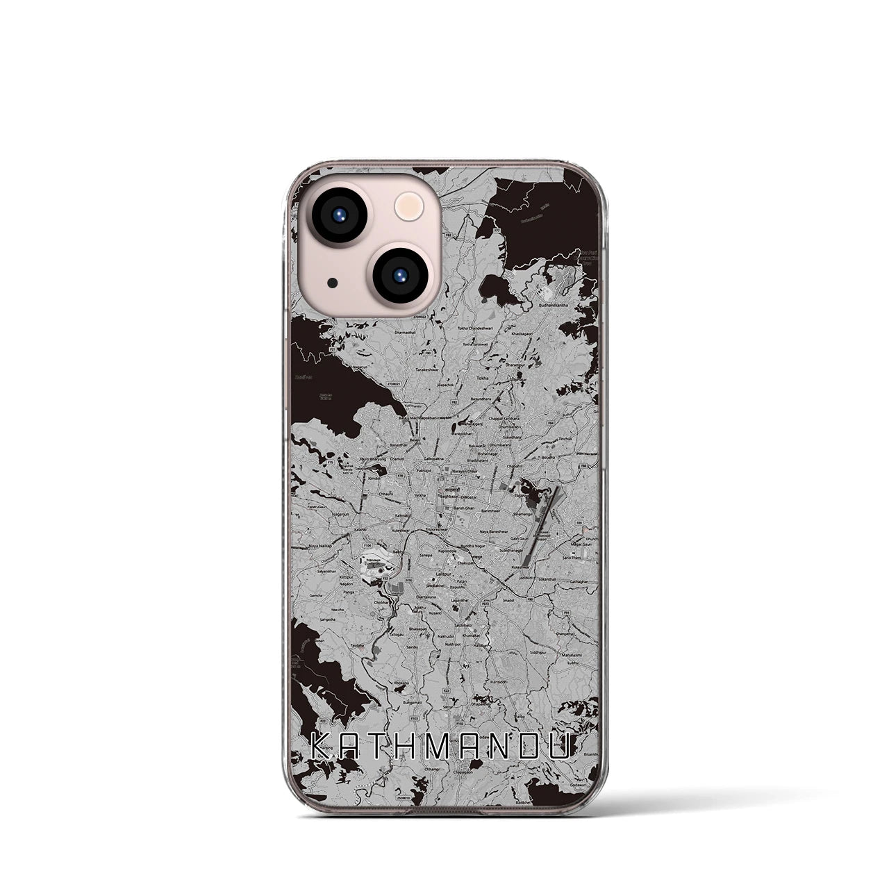 【カトマンズ(ネパール)】地図柄iPhoneケース(クリアタイプ)