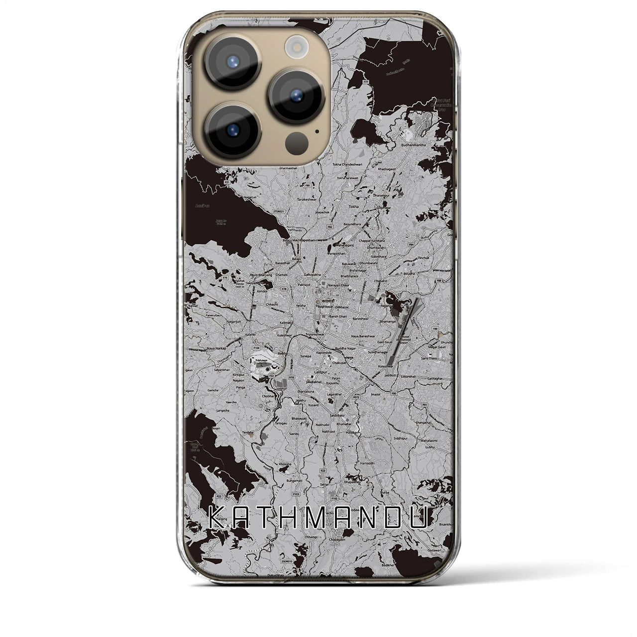 【カトマンズ(ネパール)】地図柄iPhoneケース(クリアタイプ)