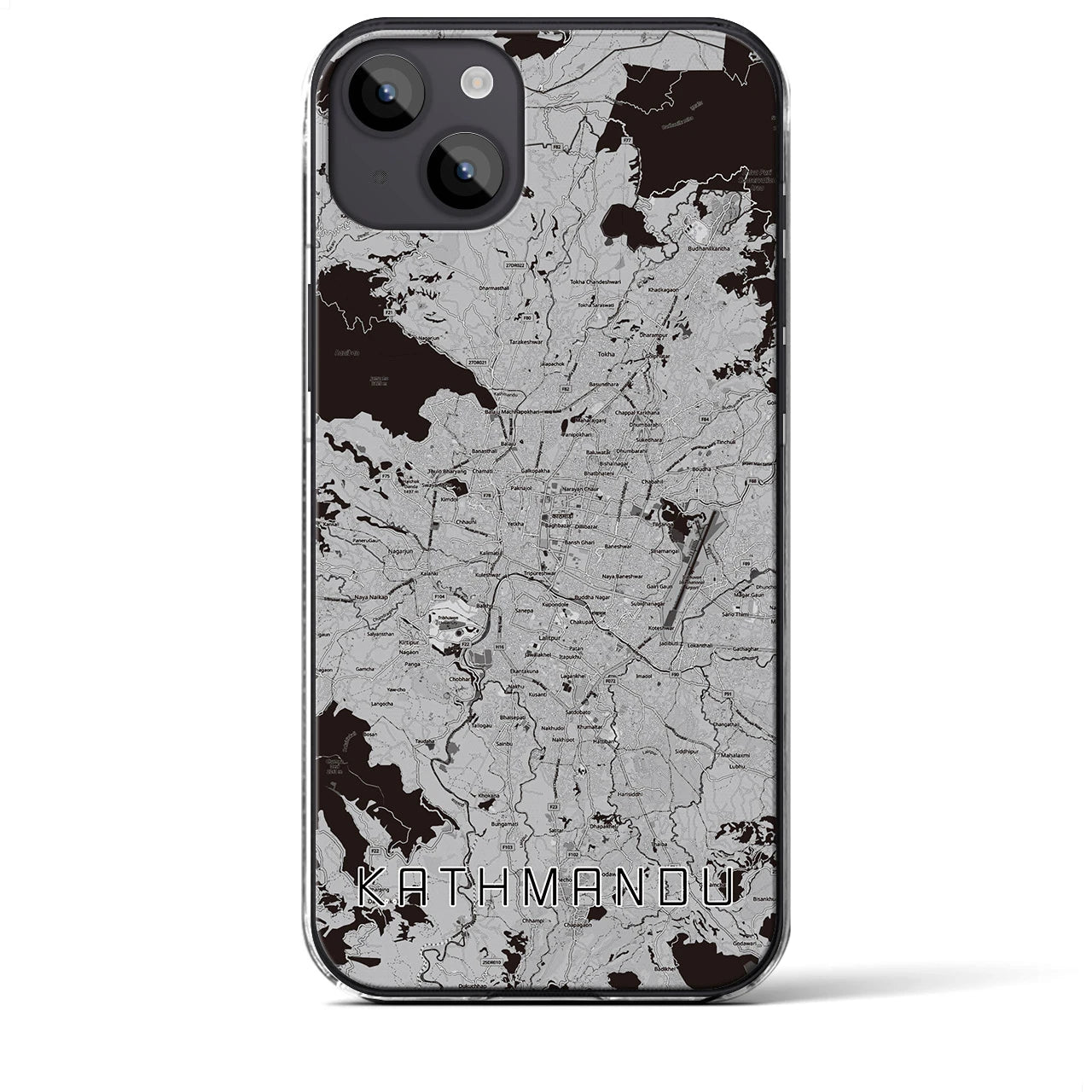 【カトマンズ(ネパール)】地図柄iPhoneケース(クリアタイプ)