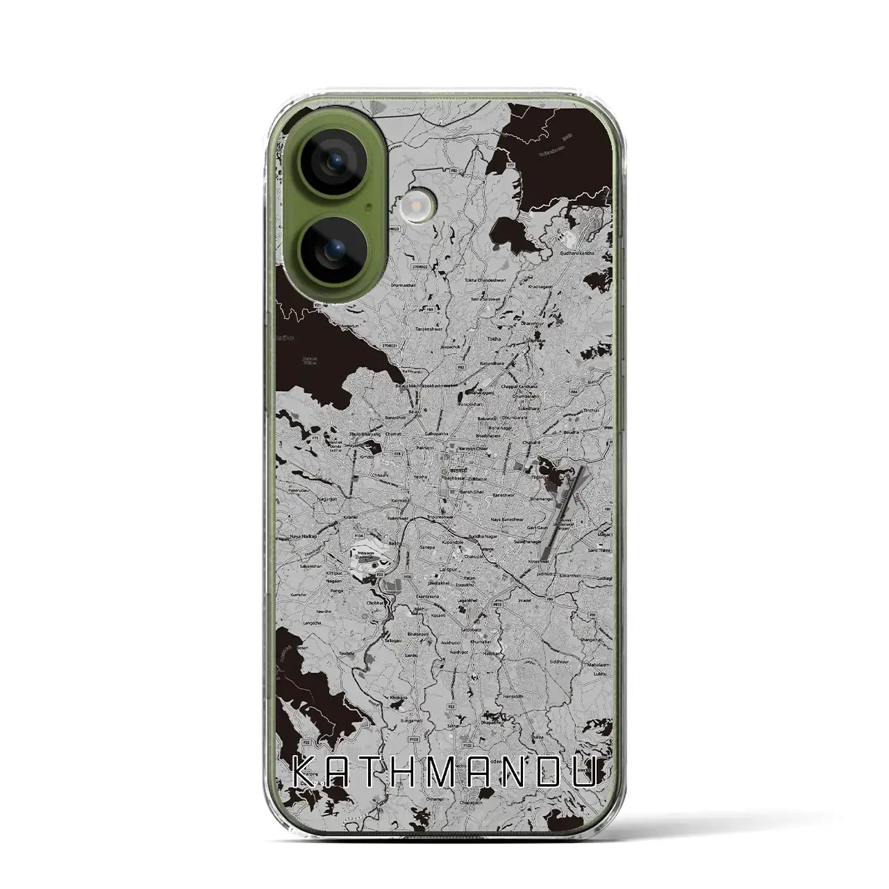 【カトマンズ(ネパール)】地図柄iPhoneケース(クリアタイプ)