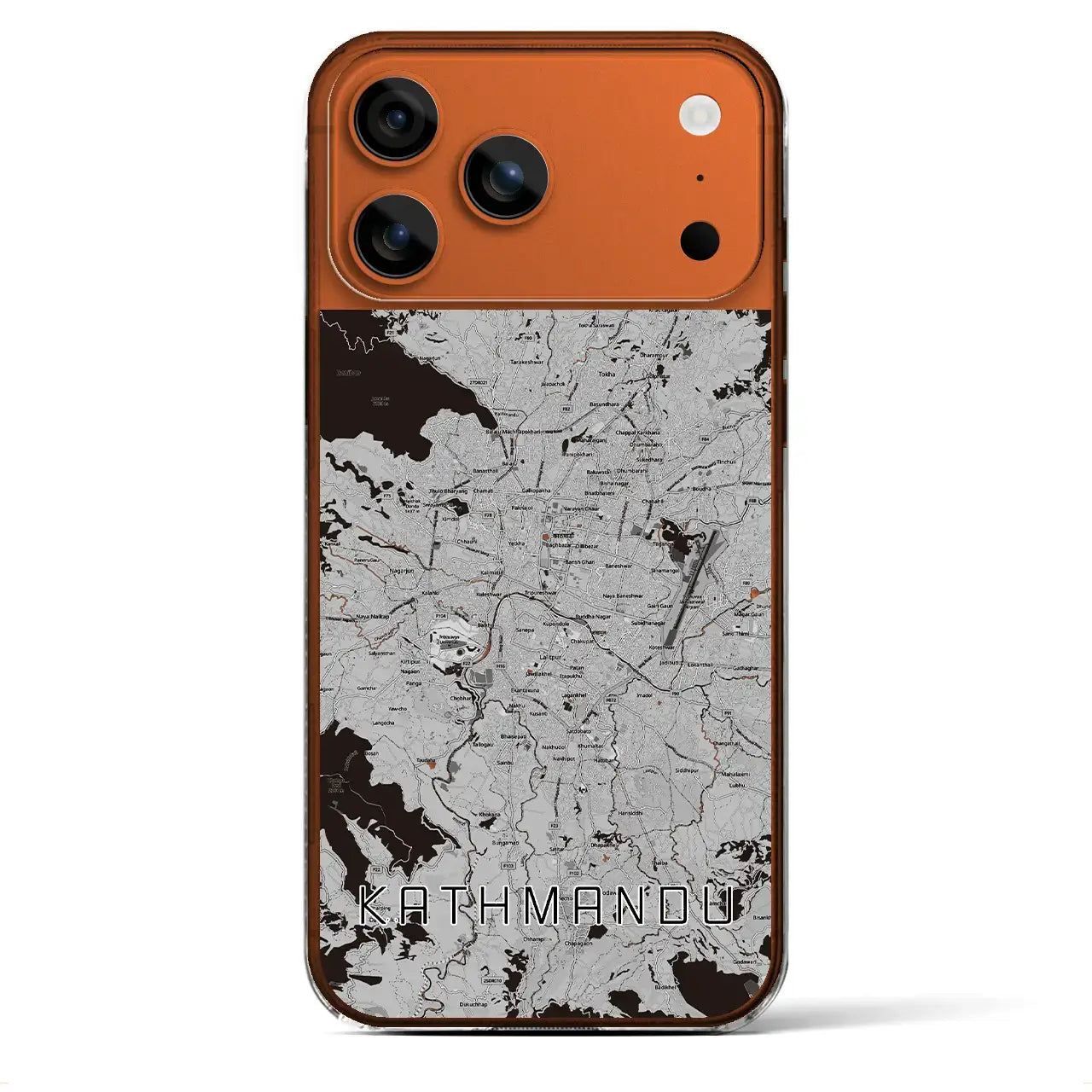 【カトマンズ(ネパール)】地図柄iPhoneケース(クリアタイプ)