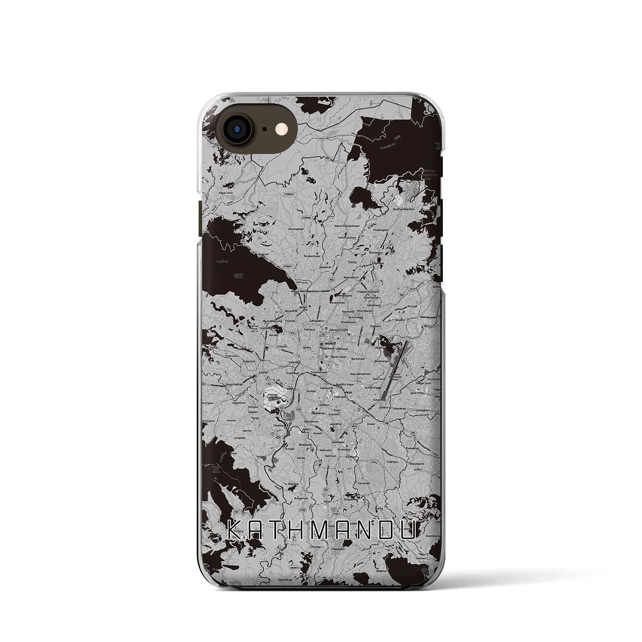 【カトマンズ(ネパール)】地図柄iPhoneケース(クリアタイプ)