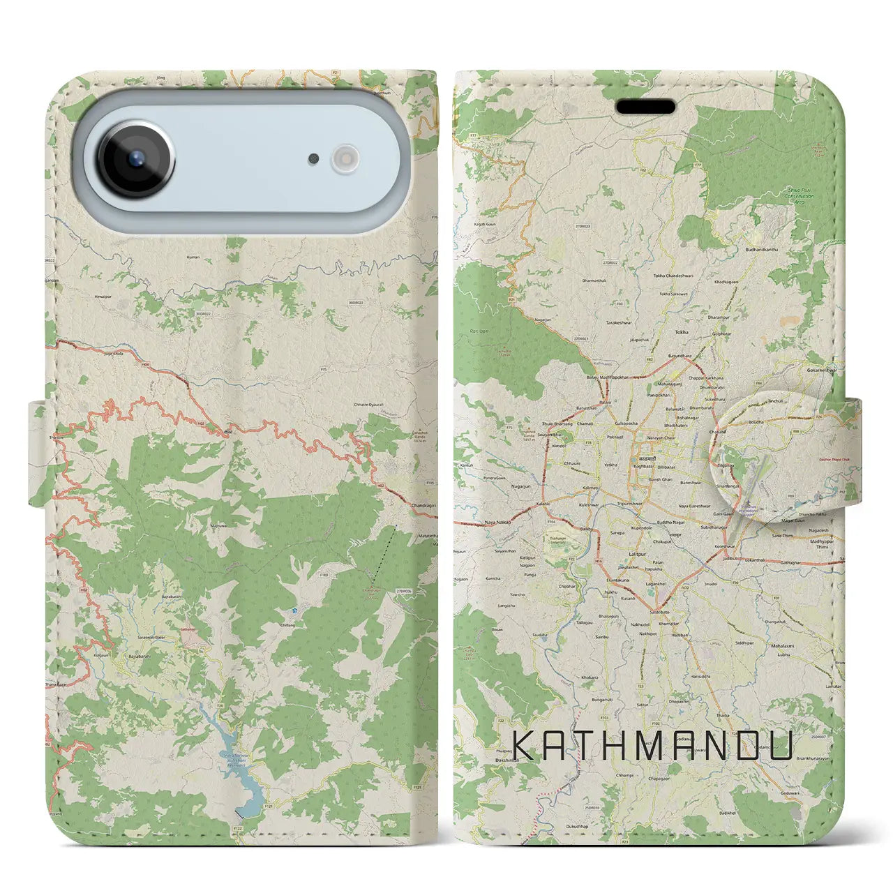 【カトマンズ(ネパール)】地図柄iPhoneケース(手帳タイプ)