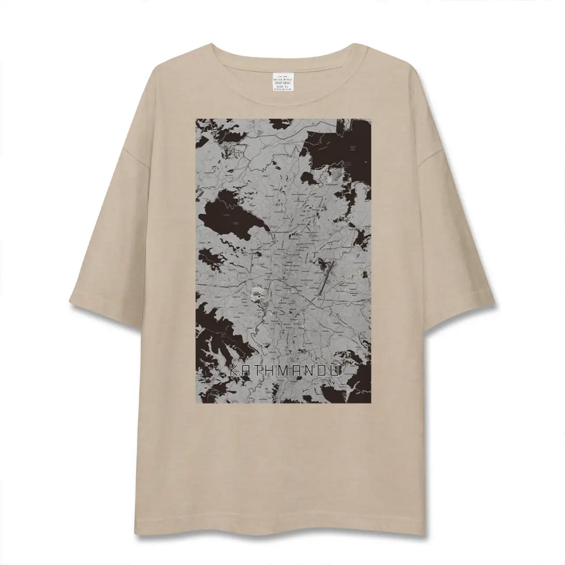 【カトマンズ(ネパール)】地図柄ビッグシルエットTシャツ
