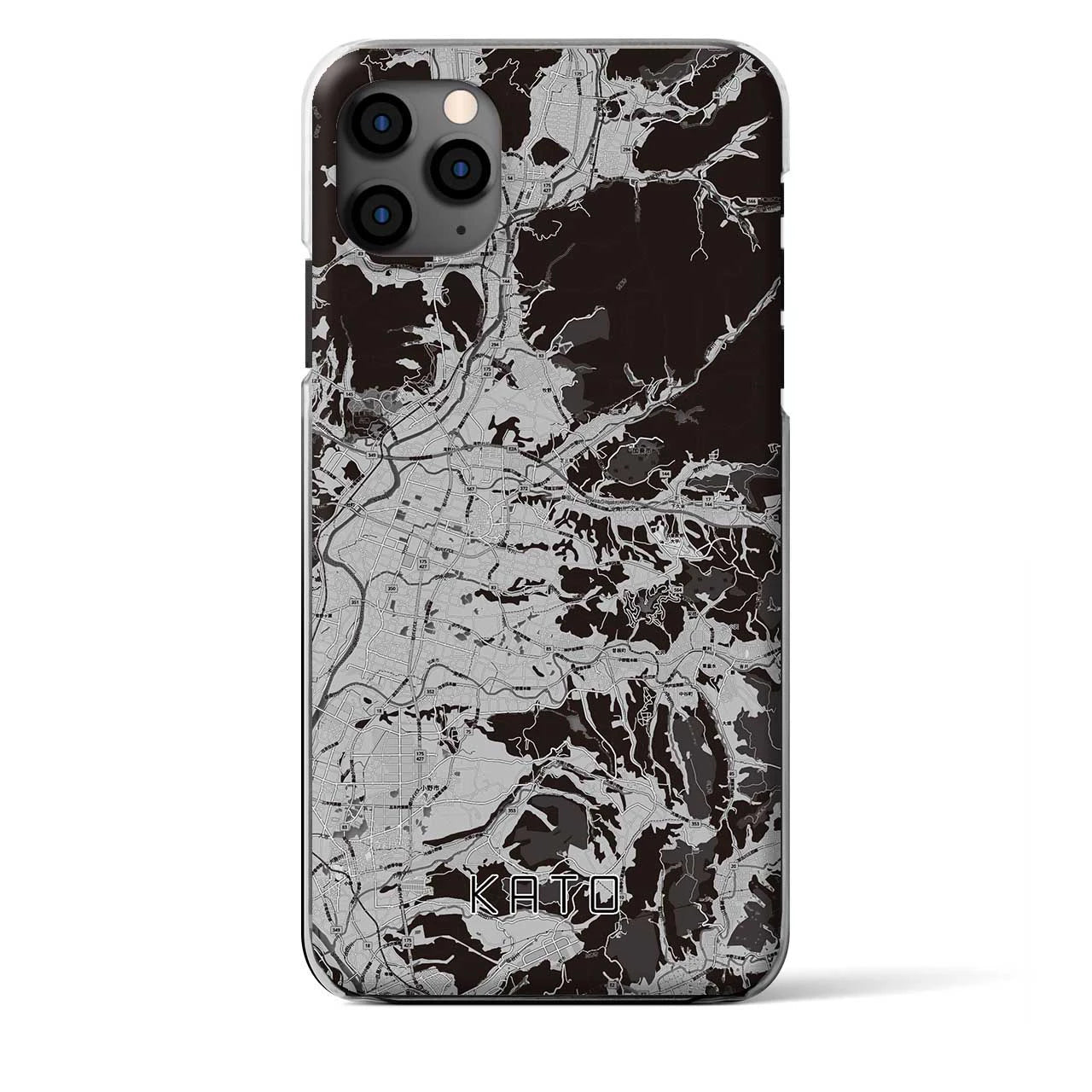 【加東(兵庫県)】地図柄iPhoneケース(クリアタイプ)モノトーン・iPhone 11 Pro Max 用
