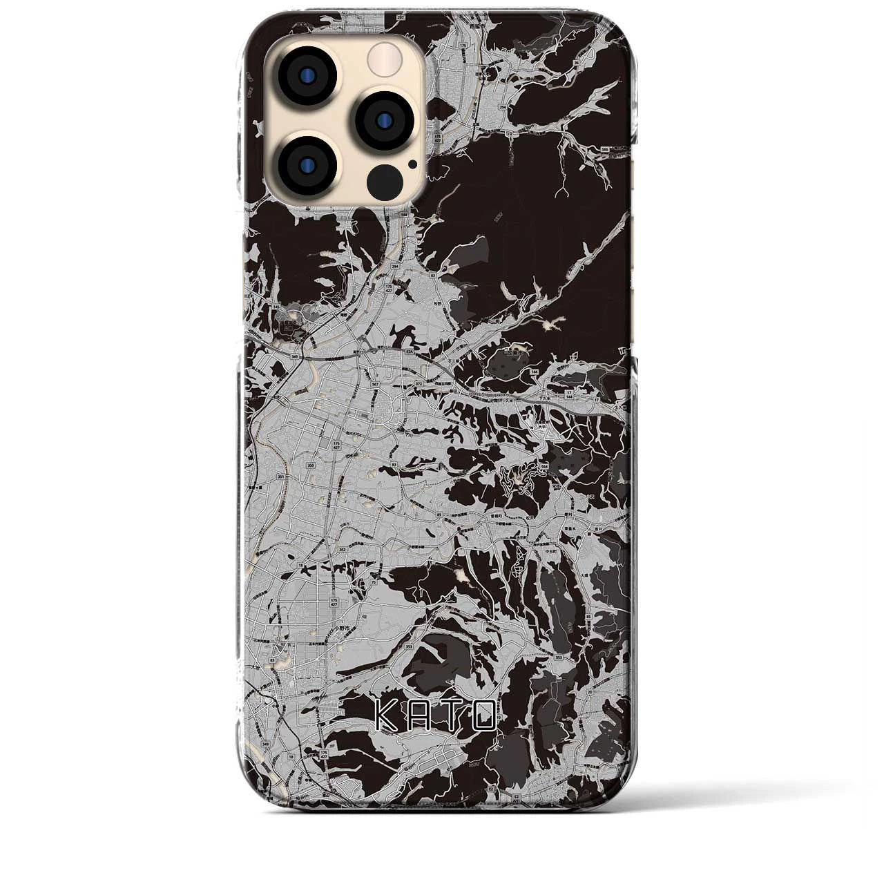 【加東(兵庫県)】地図柄iPhoneケース(クリアタイプ)モノトーン・iPhone 12 Pro Max 用