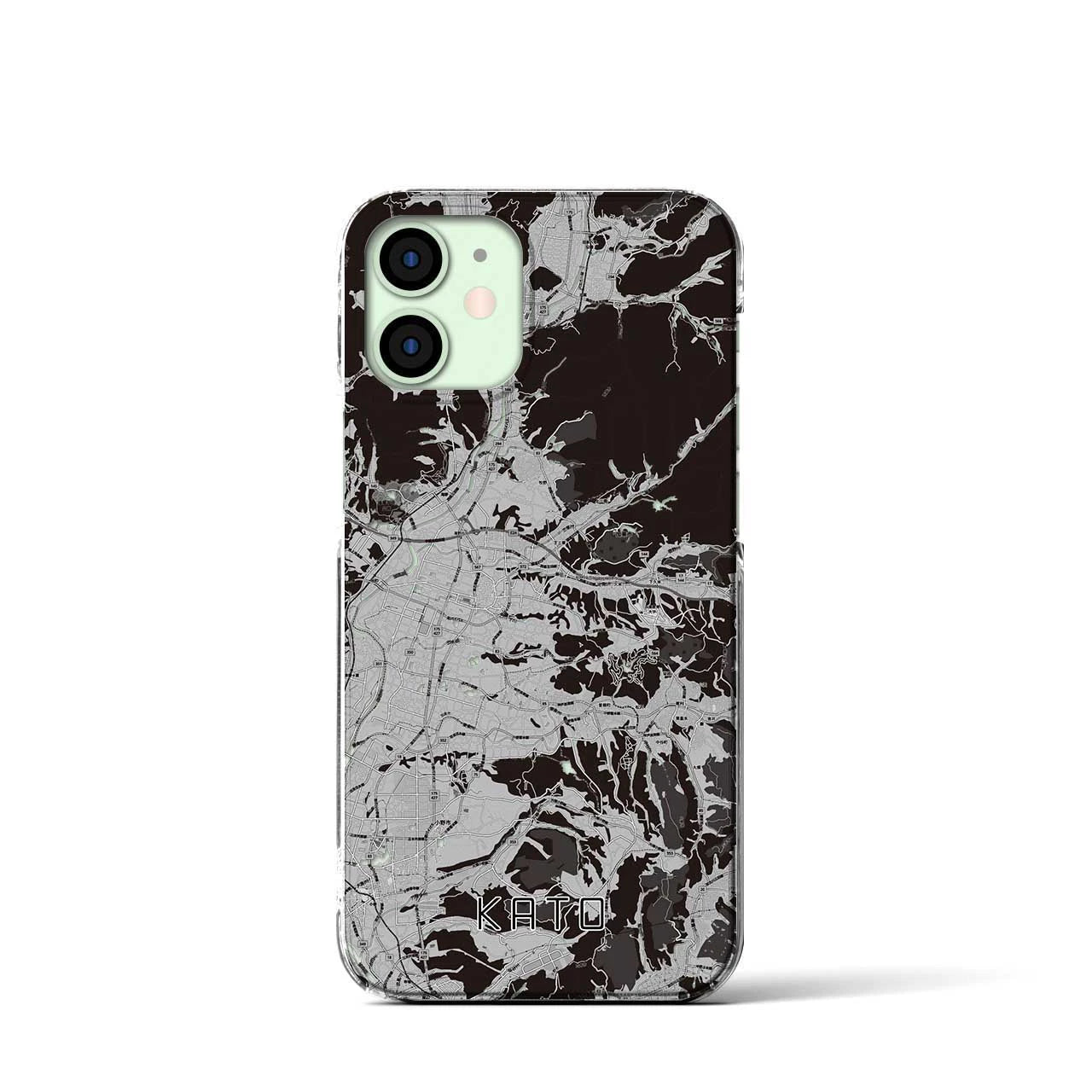 【加東(兵庫県)】地図柄iPhoneケース(クリアタイプ)モノトーン・iPhone 12 mini 用