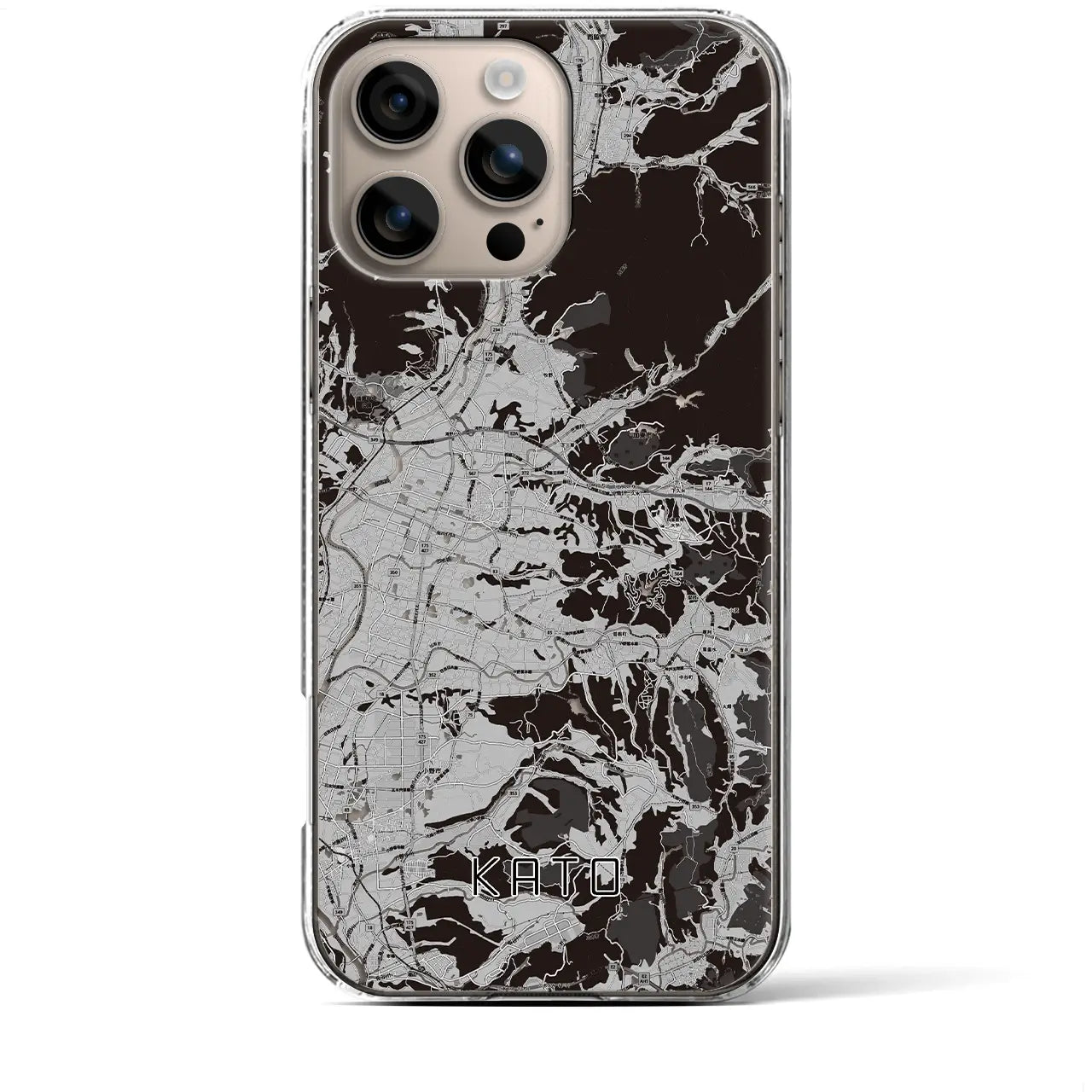 【加東(兵庫県)】地図柄iPhoneケース(クリアタイプ)モノトーン・iPhone 16 Plus 用