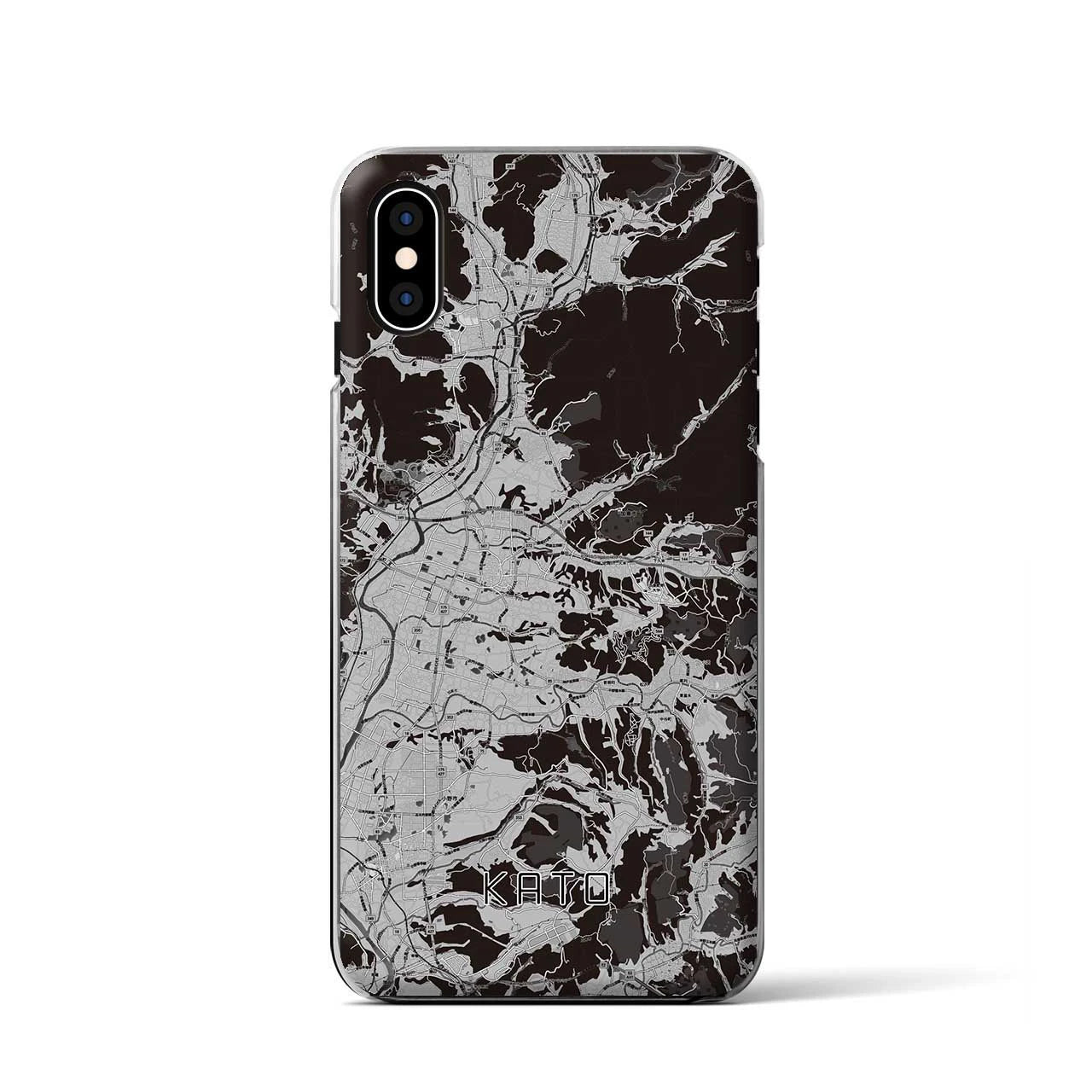 【加東(兵庫県)】地図柄iPhoneケース(クリアタイプ)モノトーン・iPhone XS / X 用