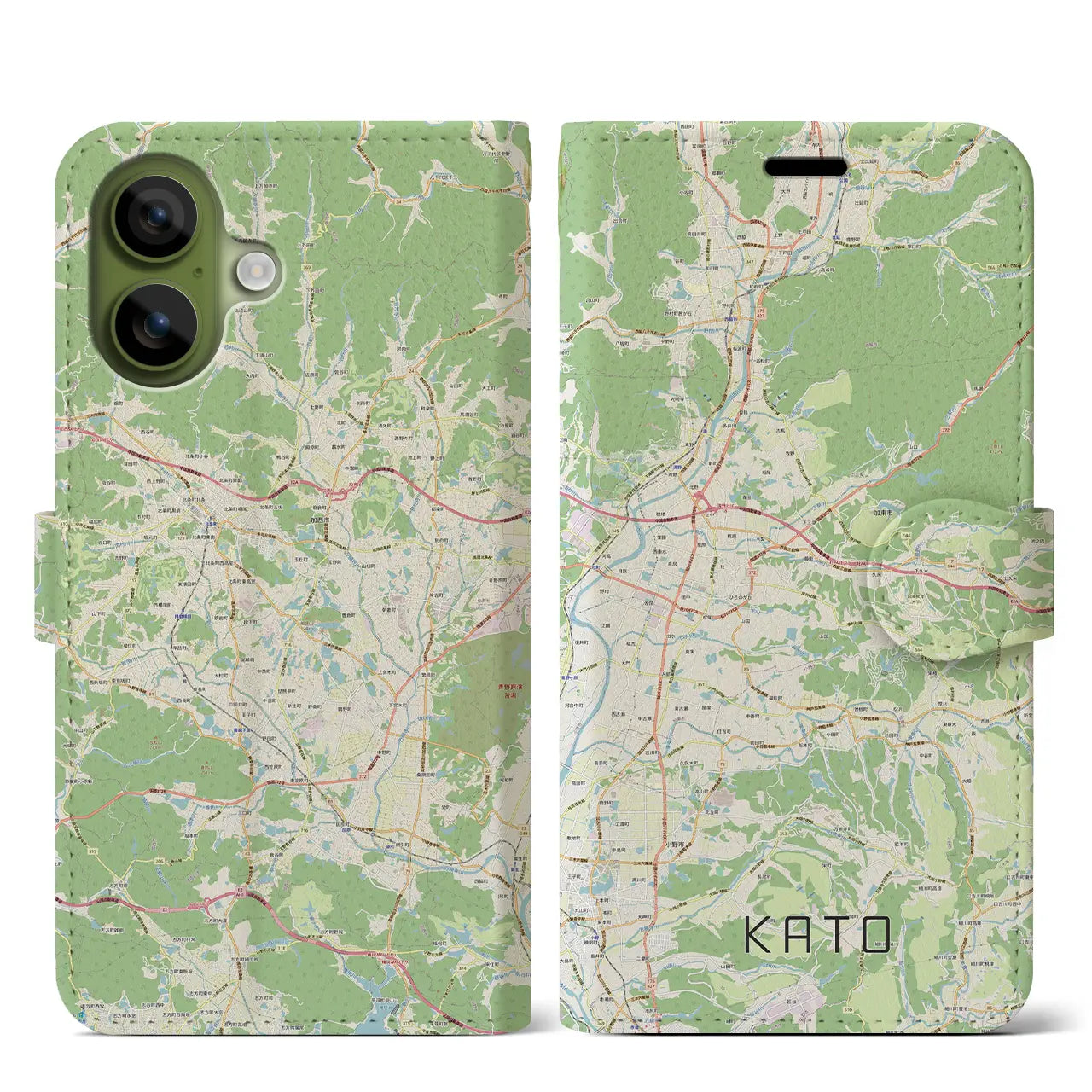 【加東(兵庫県)】地図柄iPhoneケース(手帳タイプ)モノトーン・iPhone 17 Pro Max 用