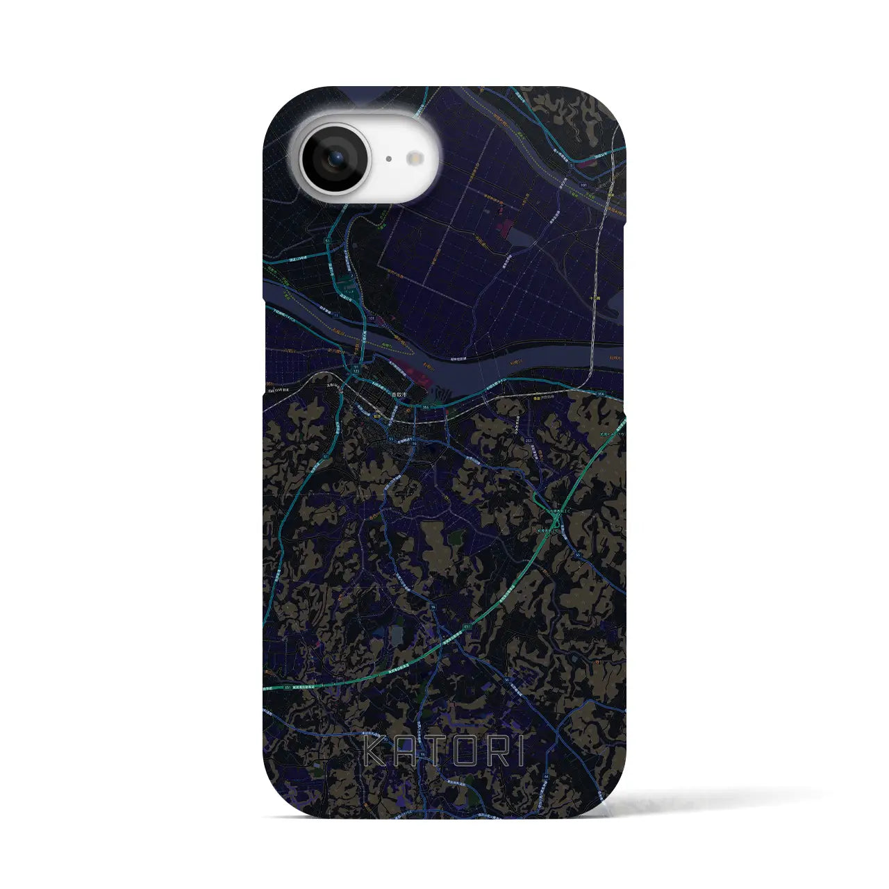 【香取(千葉県)】地図柄iPhoneケース(バックカバータイプ)