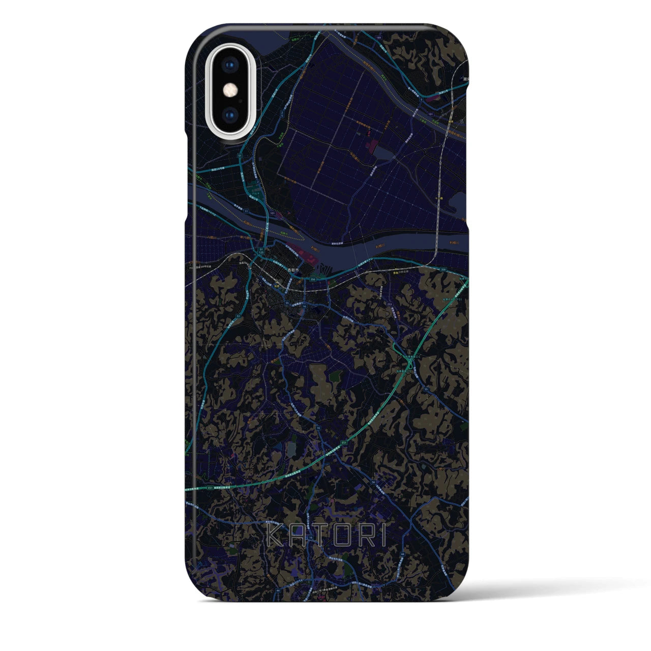 【香取(千葉県)】地図柄iPhoneケース(バックカバータイプ)