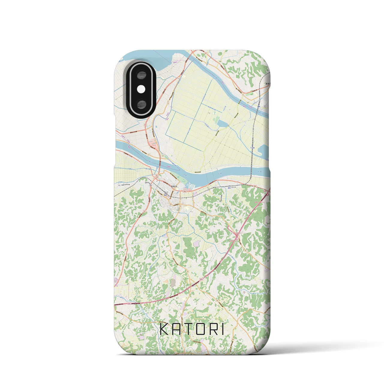 【香取(千葉県)】地図柄iPhoneケース(バックカバータイプ)