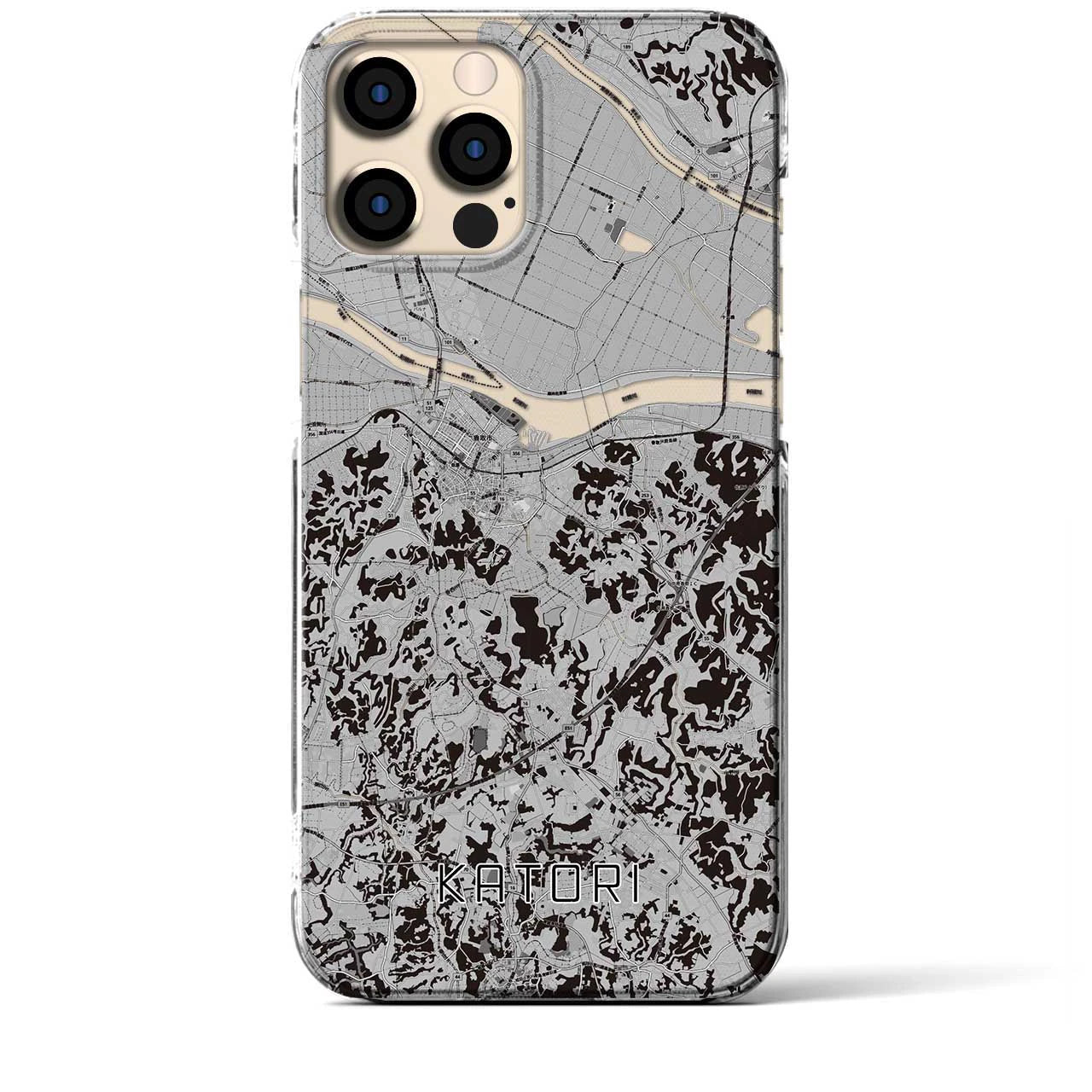 【香取(千葉県)】地図柄iPhoneケース(クリアタイプ)