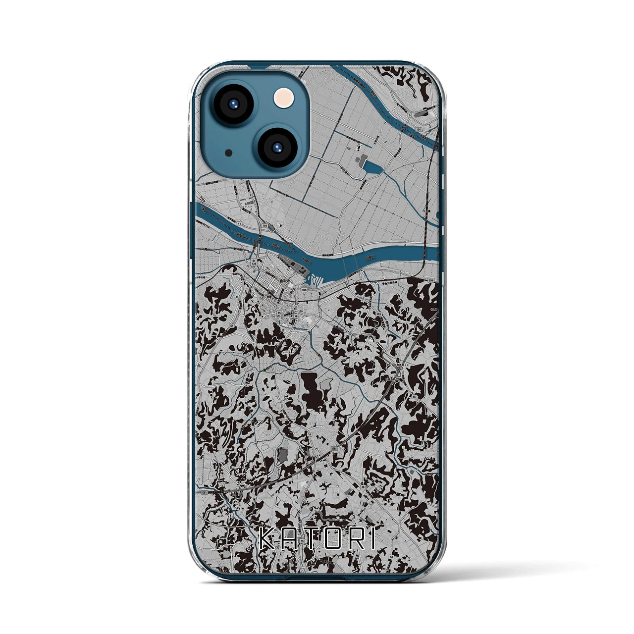 【香取(千葉県)】地図柄iPhoneケース(クリアタイプ)