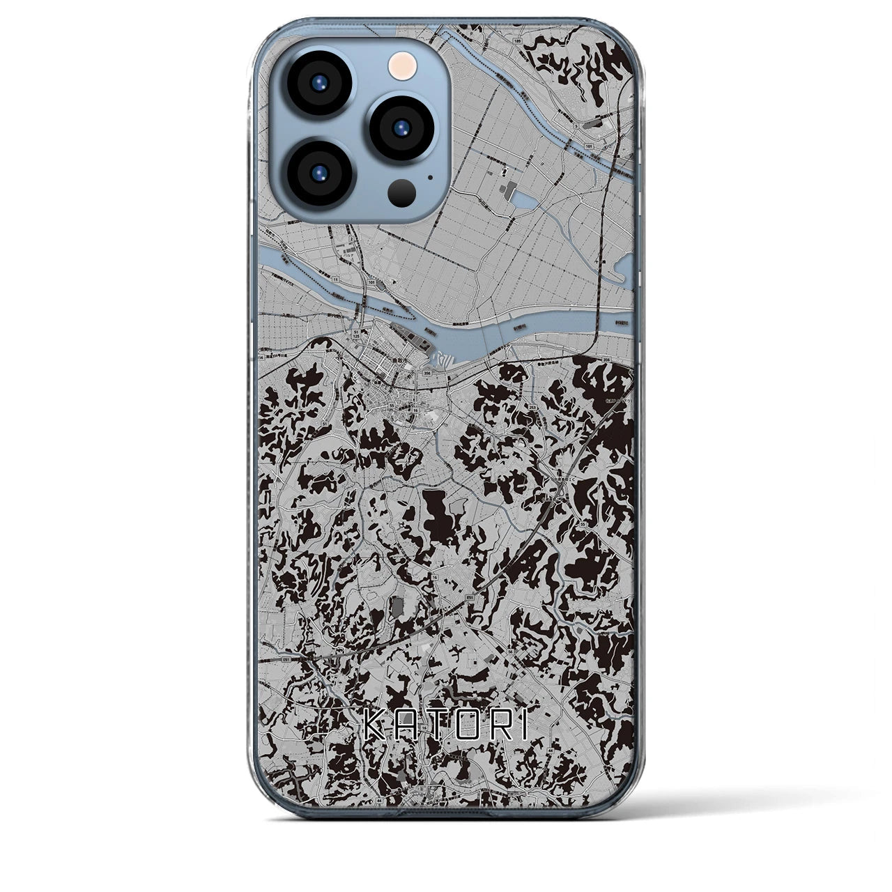 【香取(千葉県)】地図柄iPhoneケース(クリアタイプ)