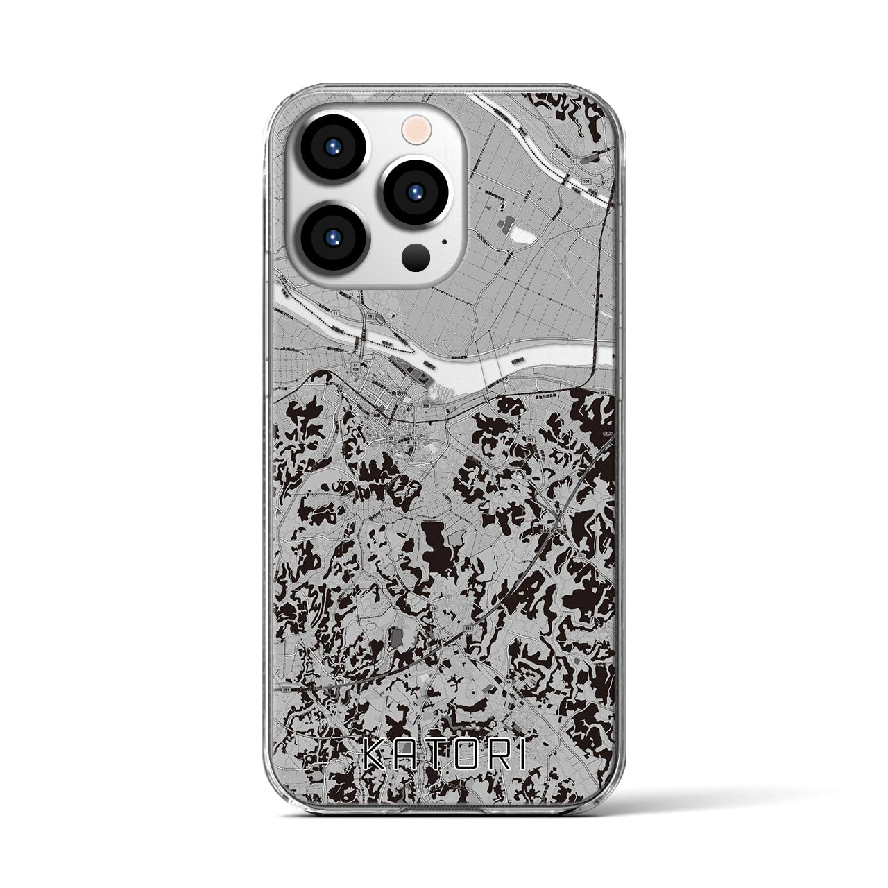 【香取(千葉県)】地図柄iPhoneケース(クリアタイプ)