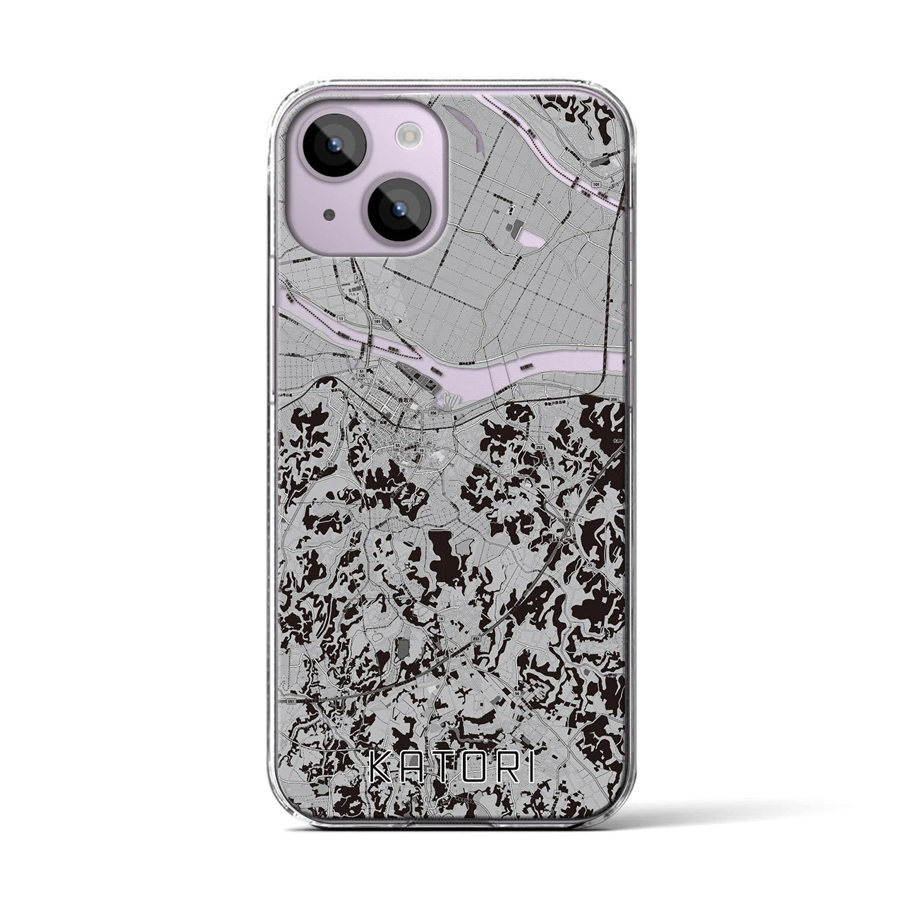 【香取(千葉県)】地図柄iPhoneケース(クリアタイプ)