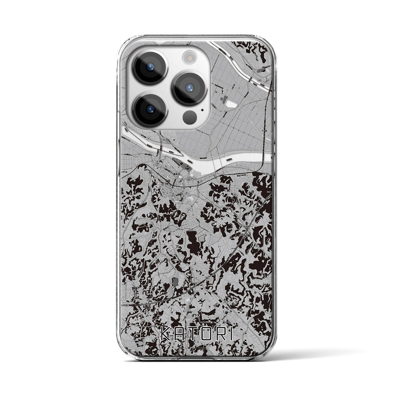 【香取(千葉県)】地図柄iPhoneケース(クリアタイプ)