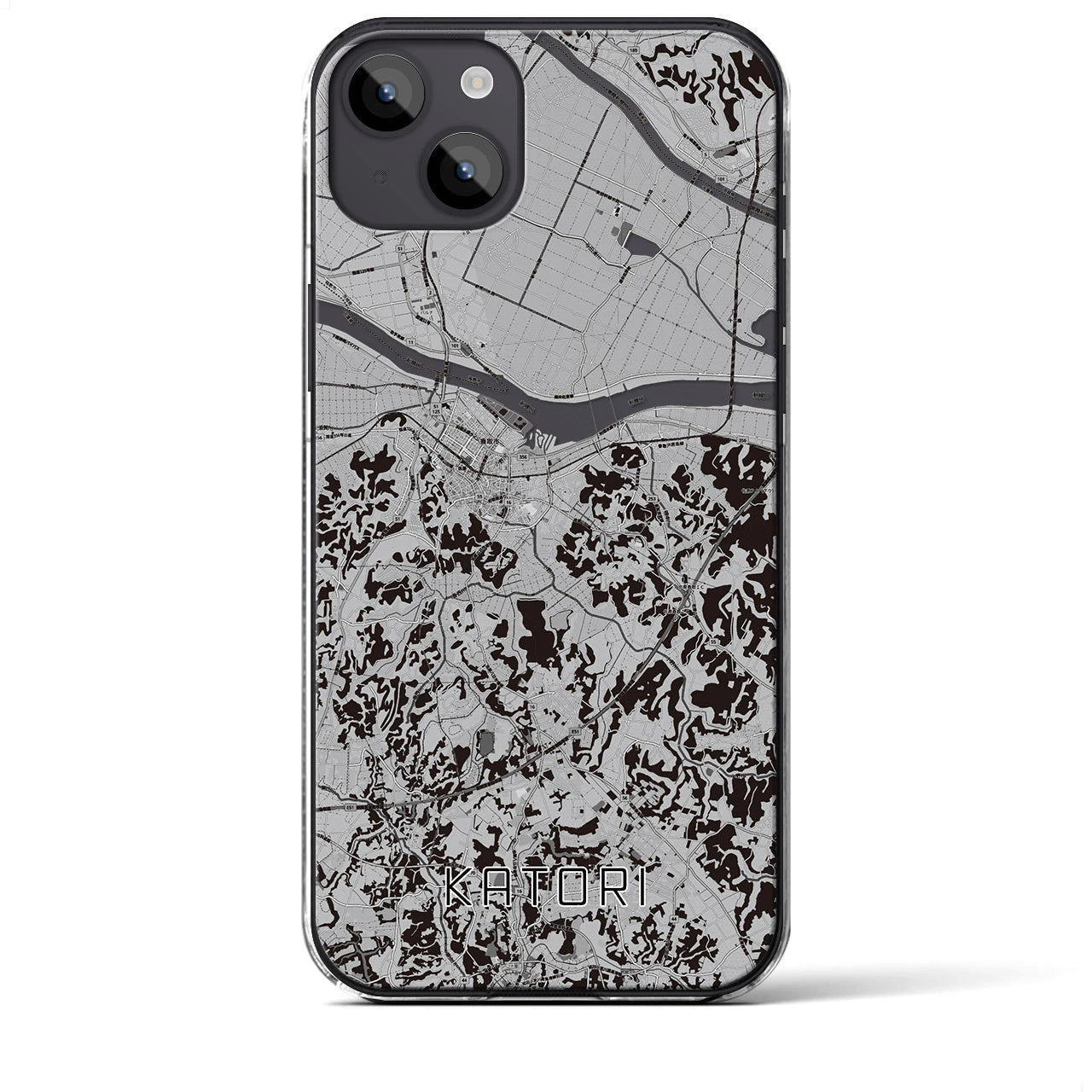 【香取(千葉県)】地図柄iPhoneケース(クリアタイプ)