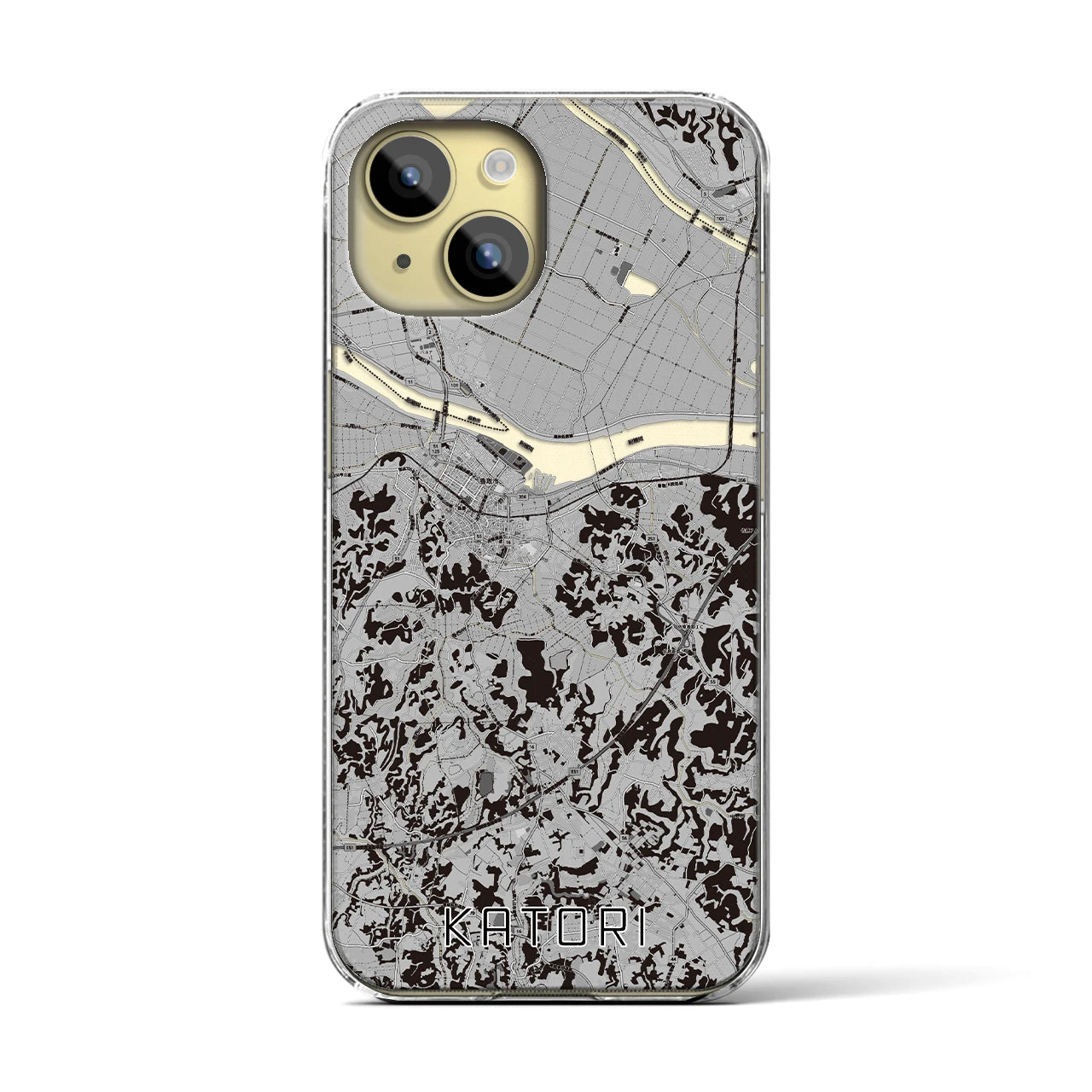 【香取(千葉県)】地図柄iPhoneケース(クリアタイプ)