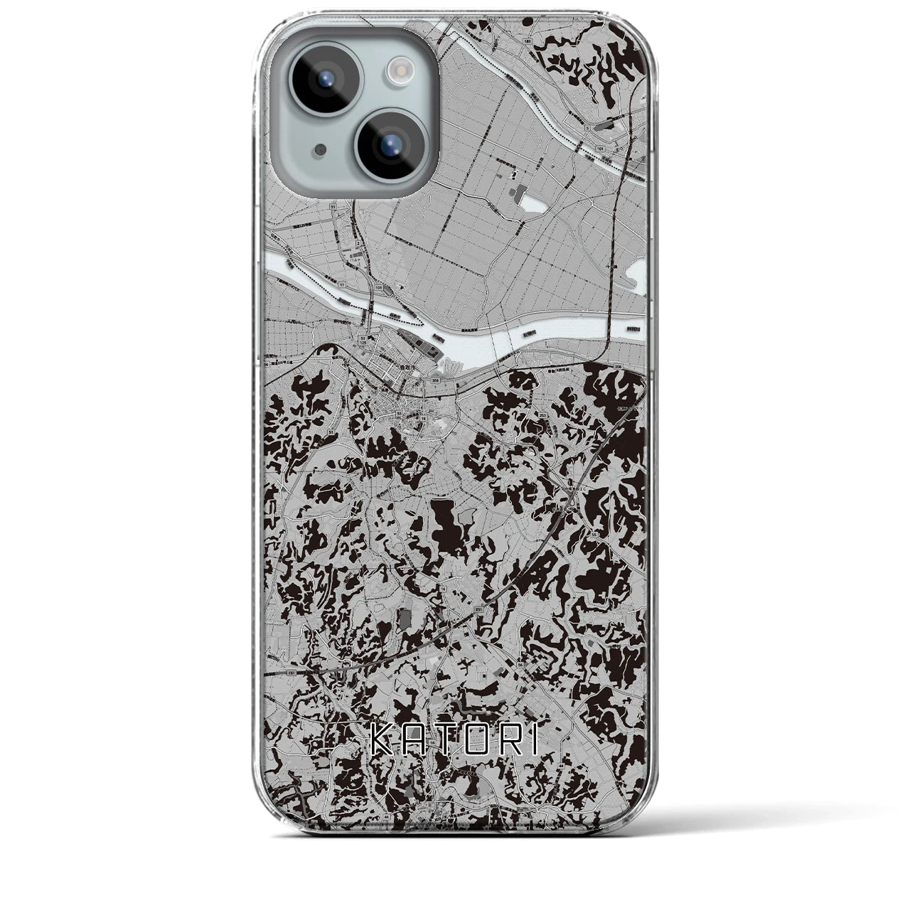 【香取(千葉県)】地図柄iPhoneケース(クリアタイプ)