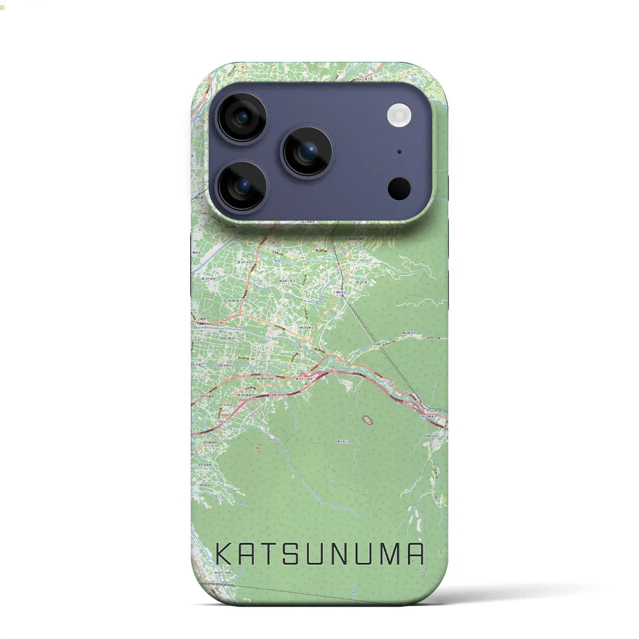 【勝沼(山梨県)】地図柄iPhoneケース(バックカバータイプ)ナチュラル・iPhone 17 Pro Max 用