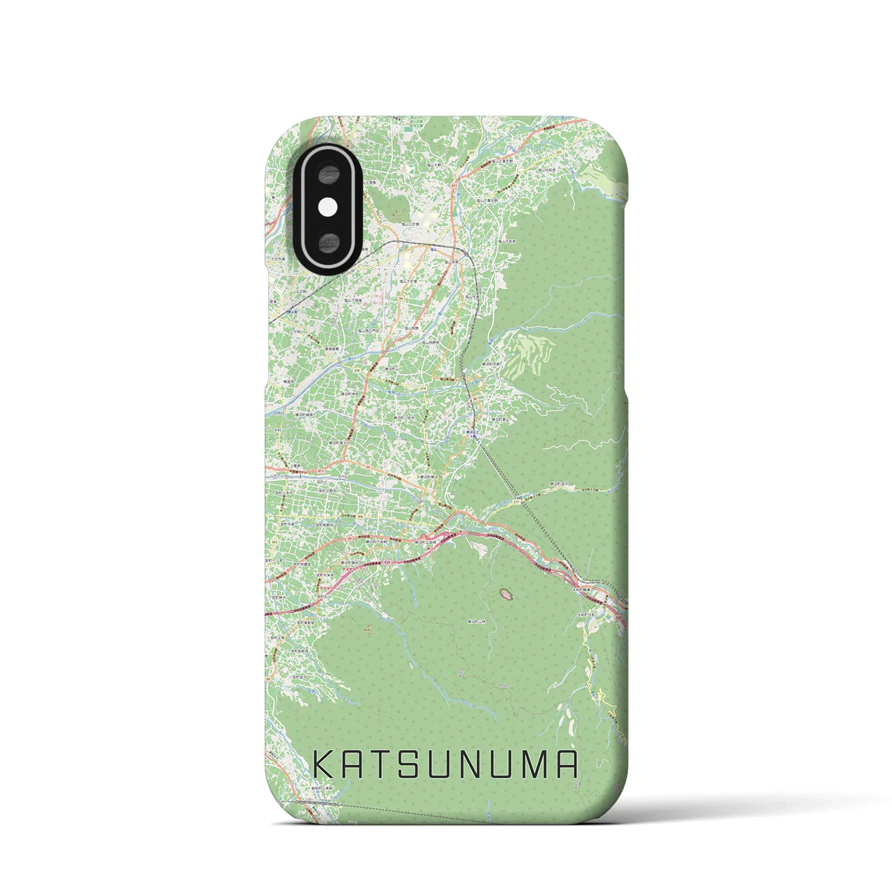 【勝沼(山梨県)】地図柄iPhoneケース(バックカバータイプ)