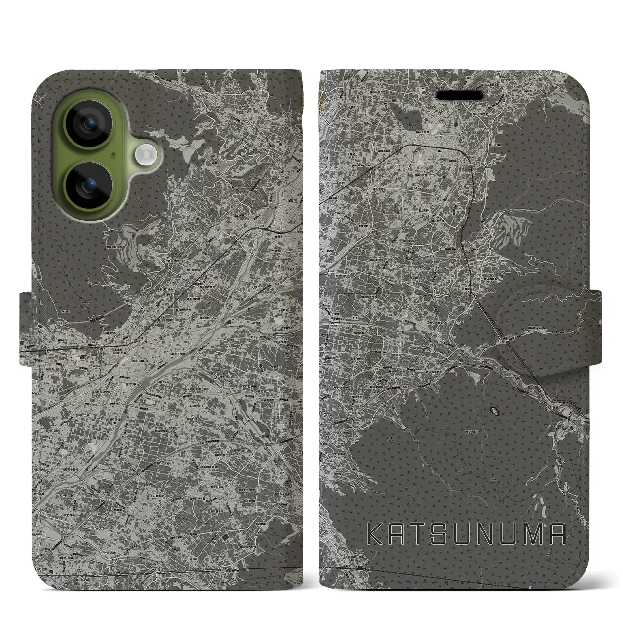 【勝沼(山梨県)】地図柄iPhoneケース(手帳タイプ)