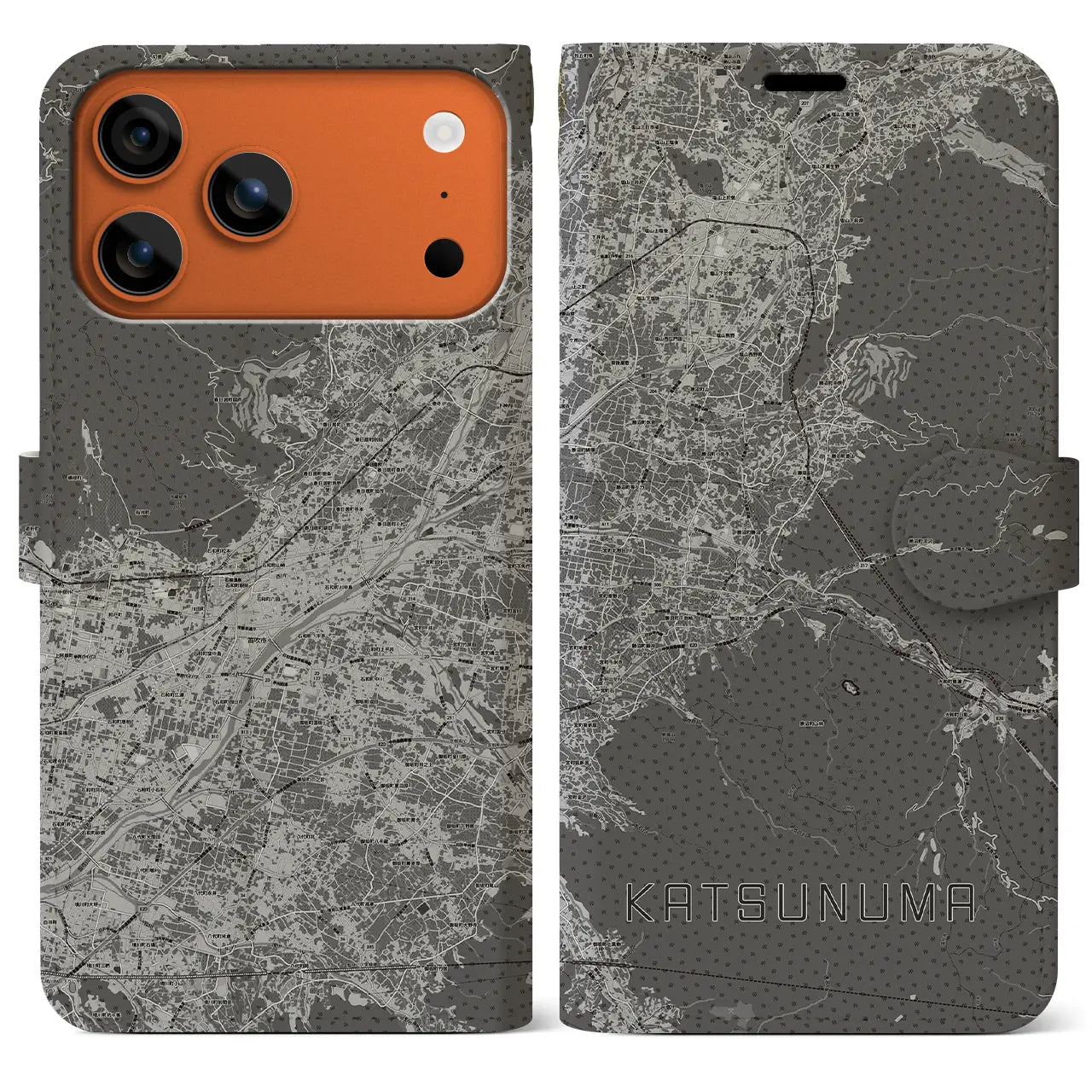 【勝沼(山梨県)】地図柄iPhoneケース(手帳タイプ)