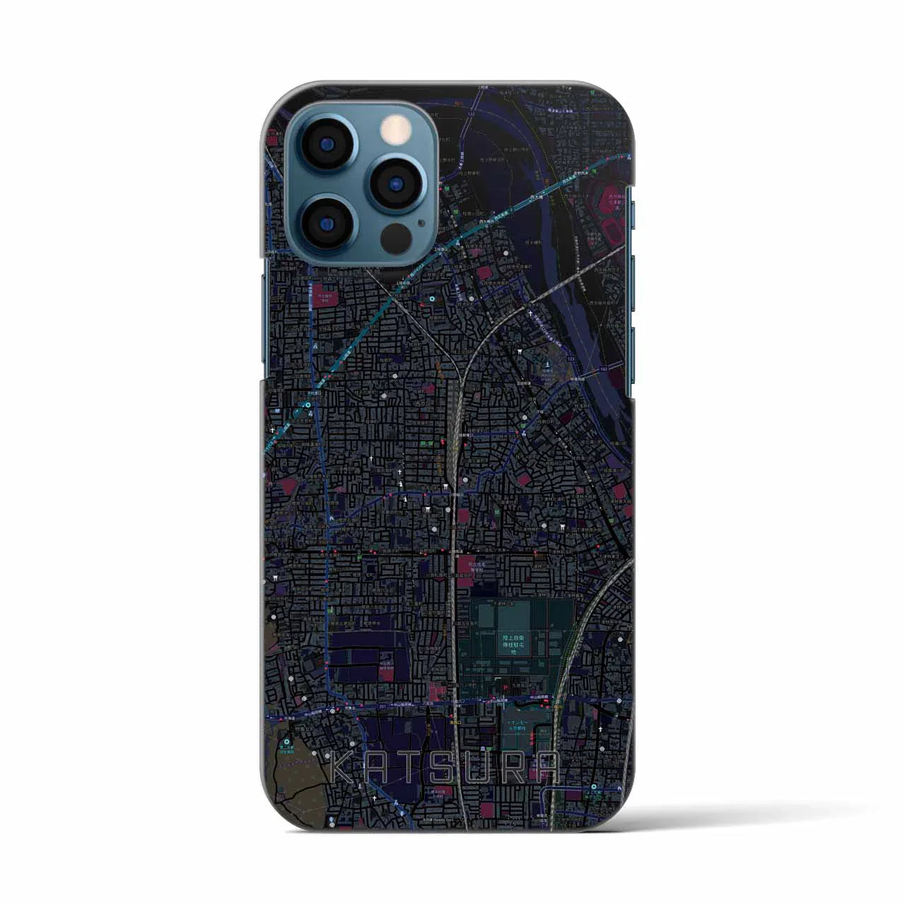 【桂(京都府)】地図柄iPhoneケース(バックカバータイプ)
