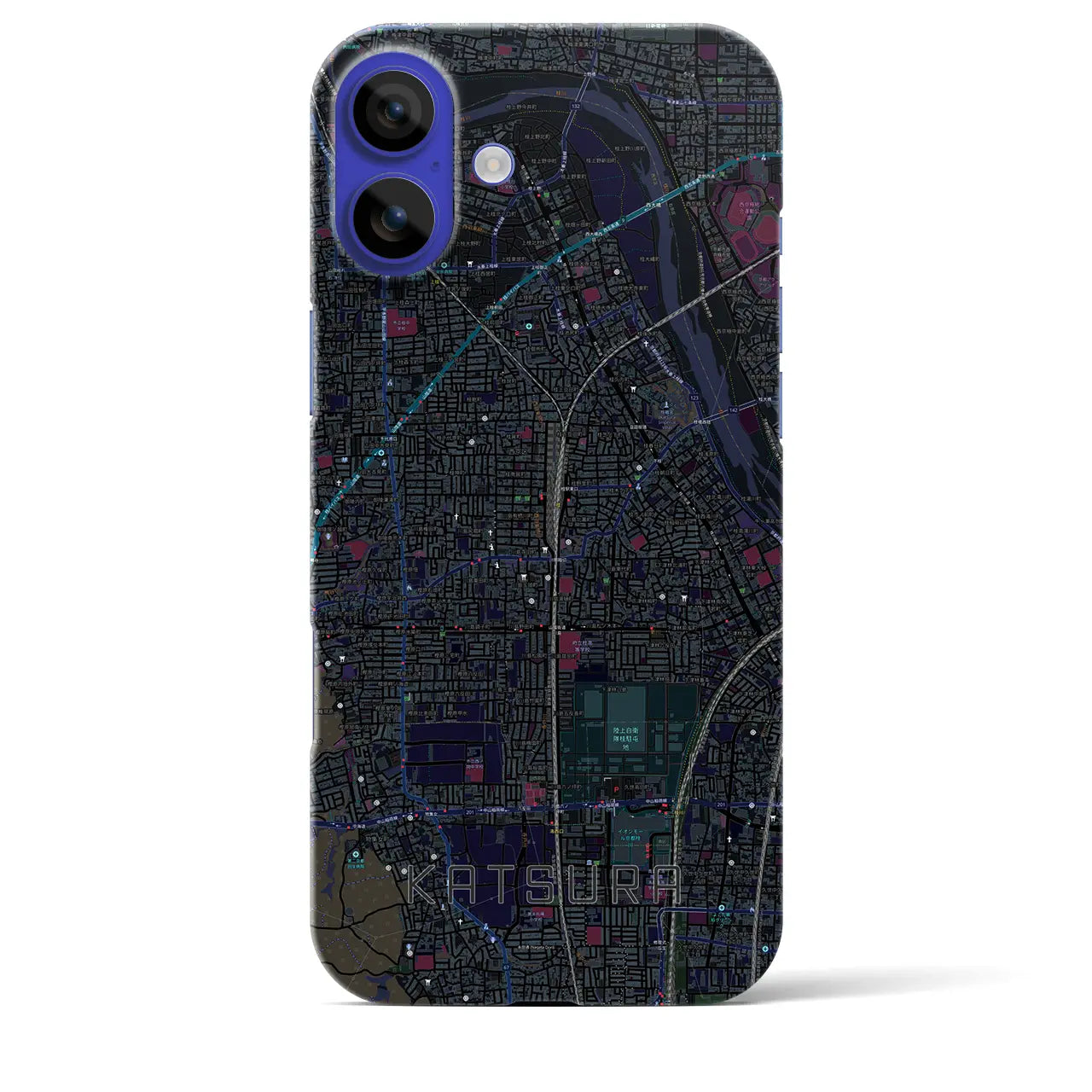 【桂(京都府)】地図柄iPhoneケース(バックカバータイプ)