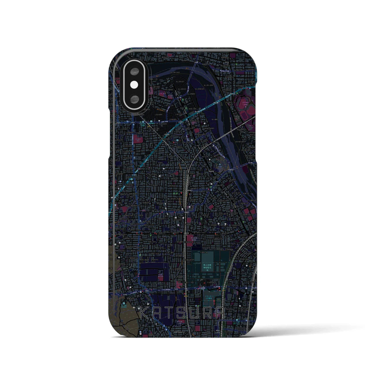 【桂(京都府)】地図柄iPhoneケース(バックカバータイプ)