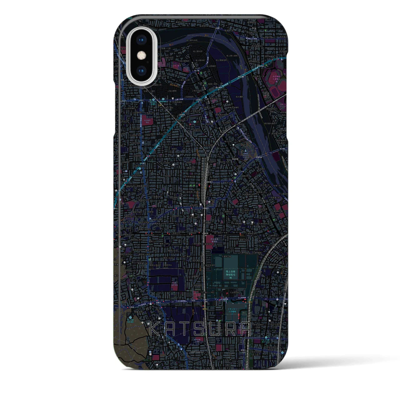 【桂(京都府)】地図柄iPhoneケース(バックカバータイプ)
